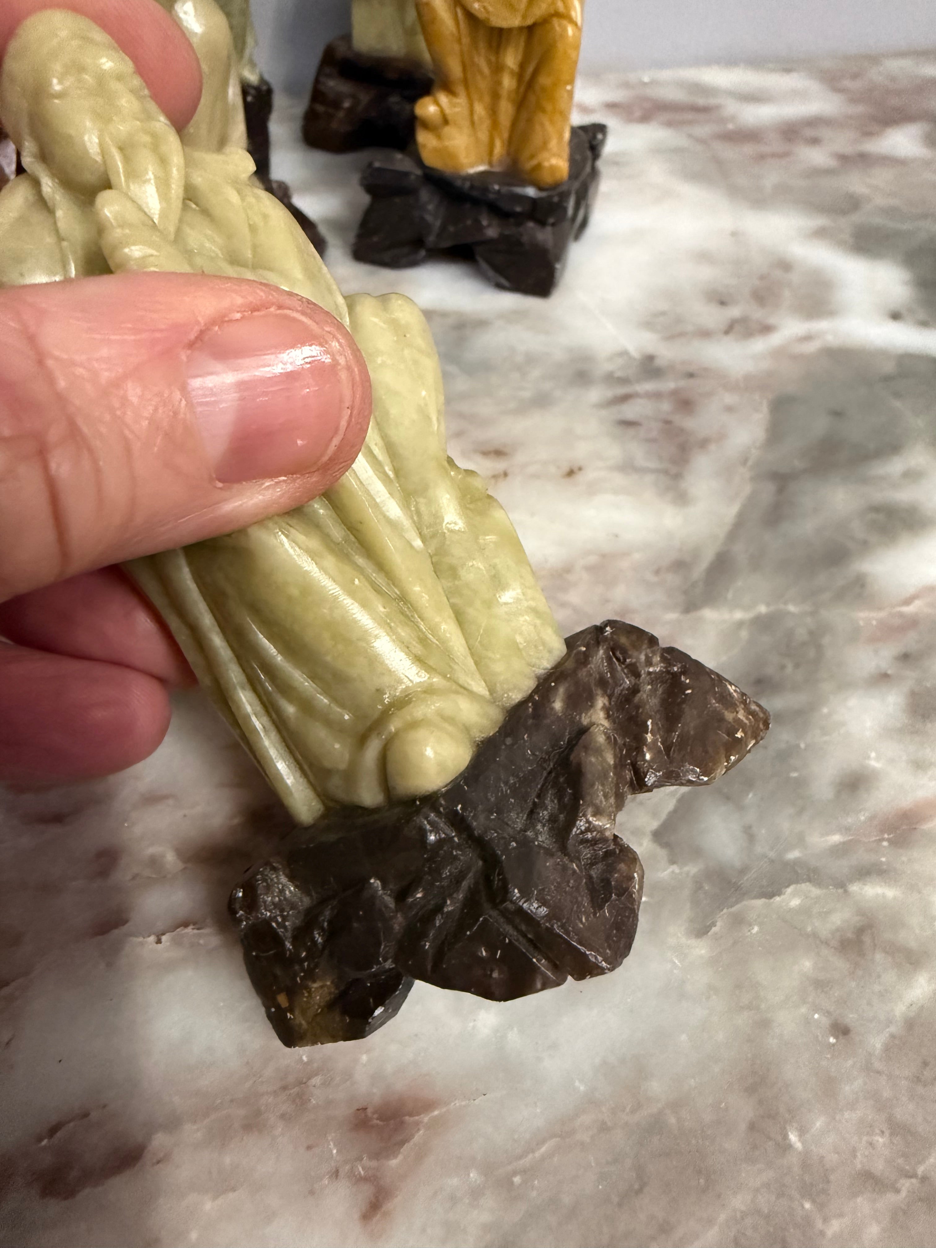 Vintage Set of 8 Chinese Immortals Hand Carved Sculptures | Antique & Vintage | Moonee Ponds Antiques | Australia Wide