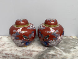 Vintage Quality Pair Chinese Cloisonne Ginger Jars | Antique & Vintage | Moonee Ponds Antiques | Australia Wide Delivery