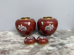 Vintage Quality Pair Chinese Cloisonne Ginger Jars | Antique & Vintage | Moonee Ponds Antiques | Australia Wide Delivery