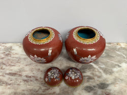 Vintage Quality Pair Chinese Cloisonne Ginger Jars | Antique & Vintage | Moonee Ponds Antiques | Australia Wide Delivery