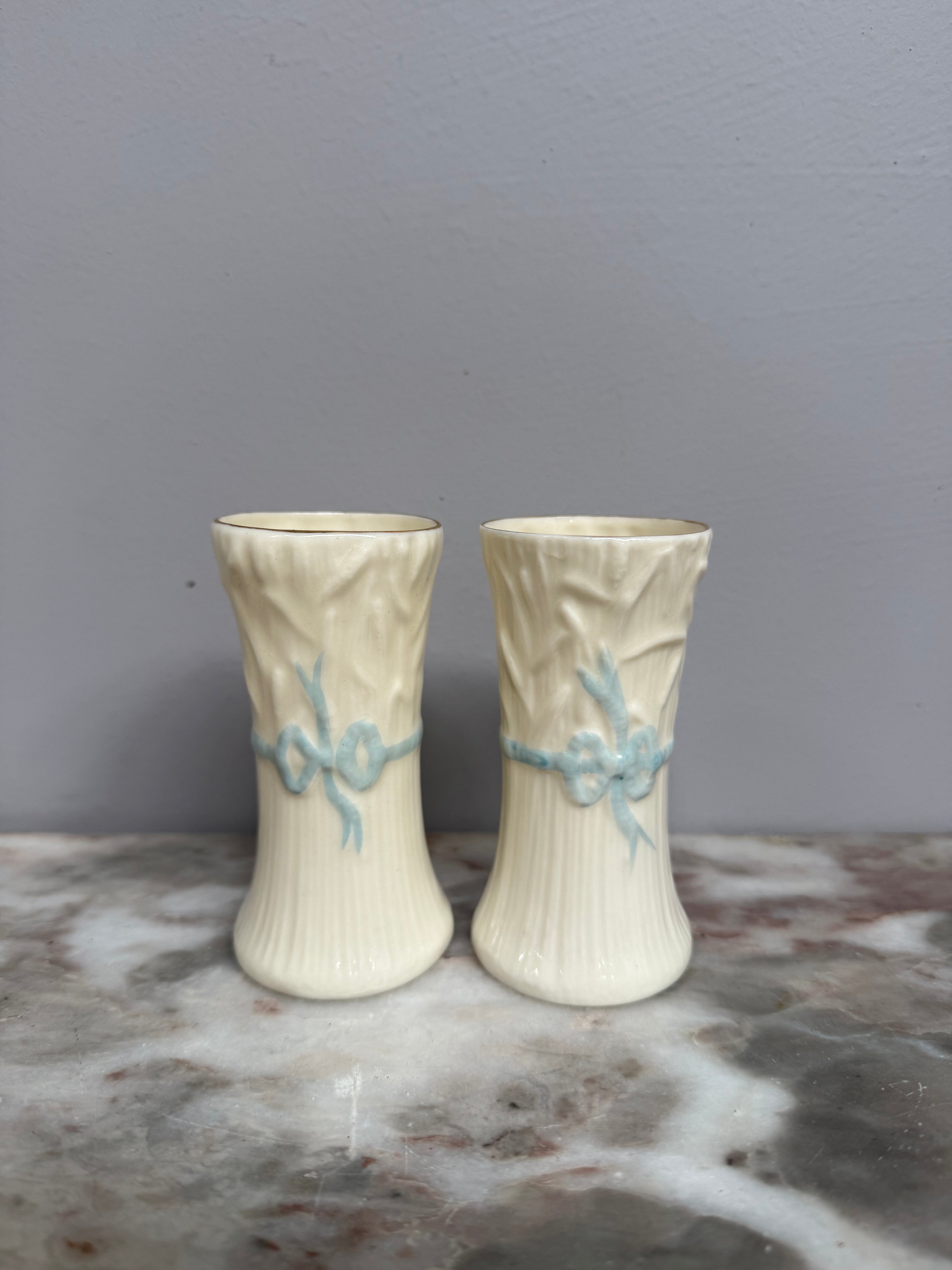 Vintage Pair of Belleek Ireland Bud Vases | Antique & Vintage | Moonee Ponds Antiques | Australia Wide Delivery