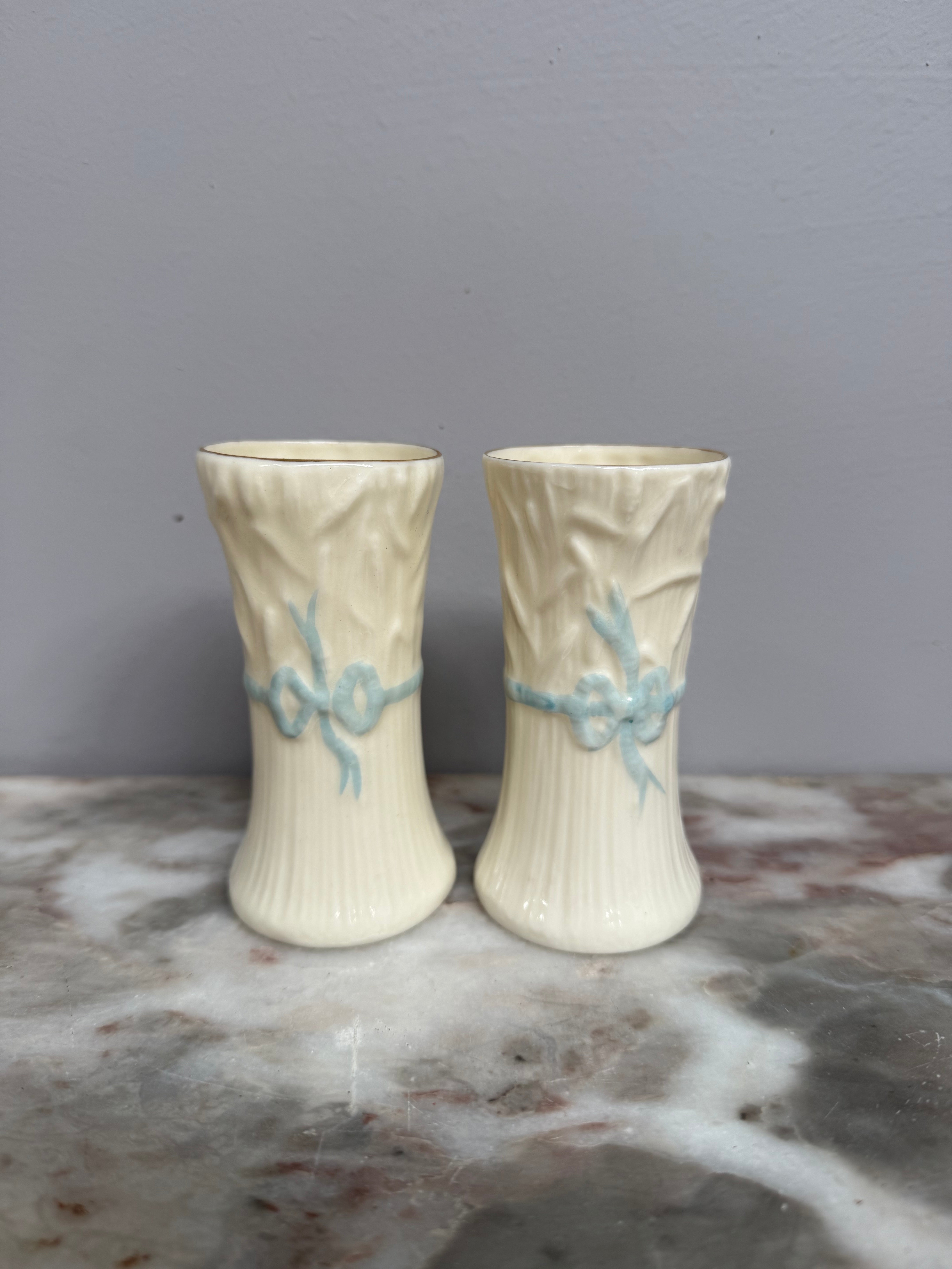 Vintage Pair of Belleek Ireland Bud Vases | Antique & Vintage | Moonee Ponds Antiques | Australia Wide Delivery