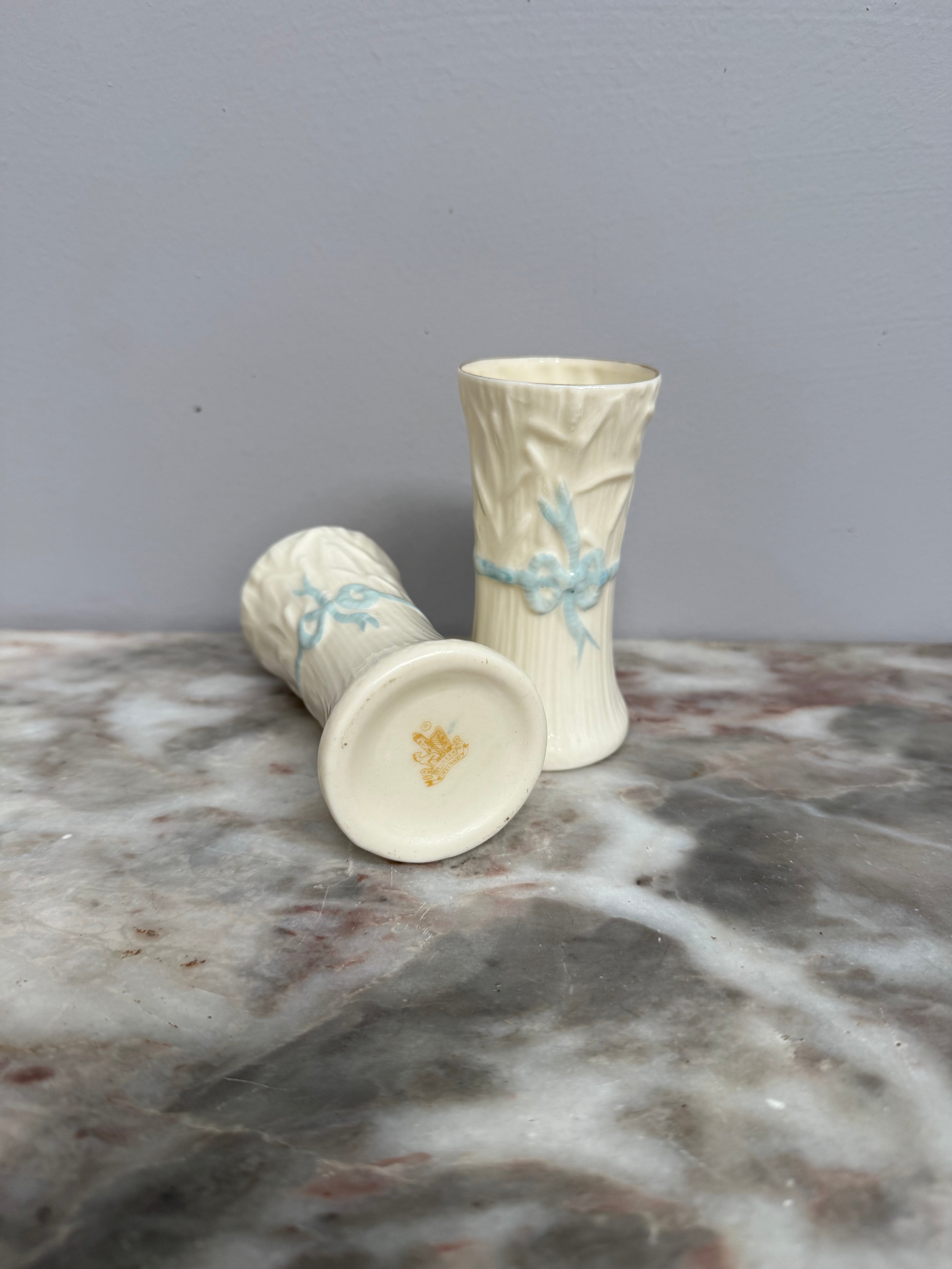 Vintage Pair of Belleek Ireland Bud Vases | Antique & Vintage | Moonee Ponds Antiques | Australia Wide Delivery