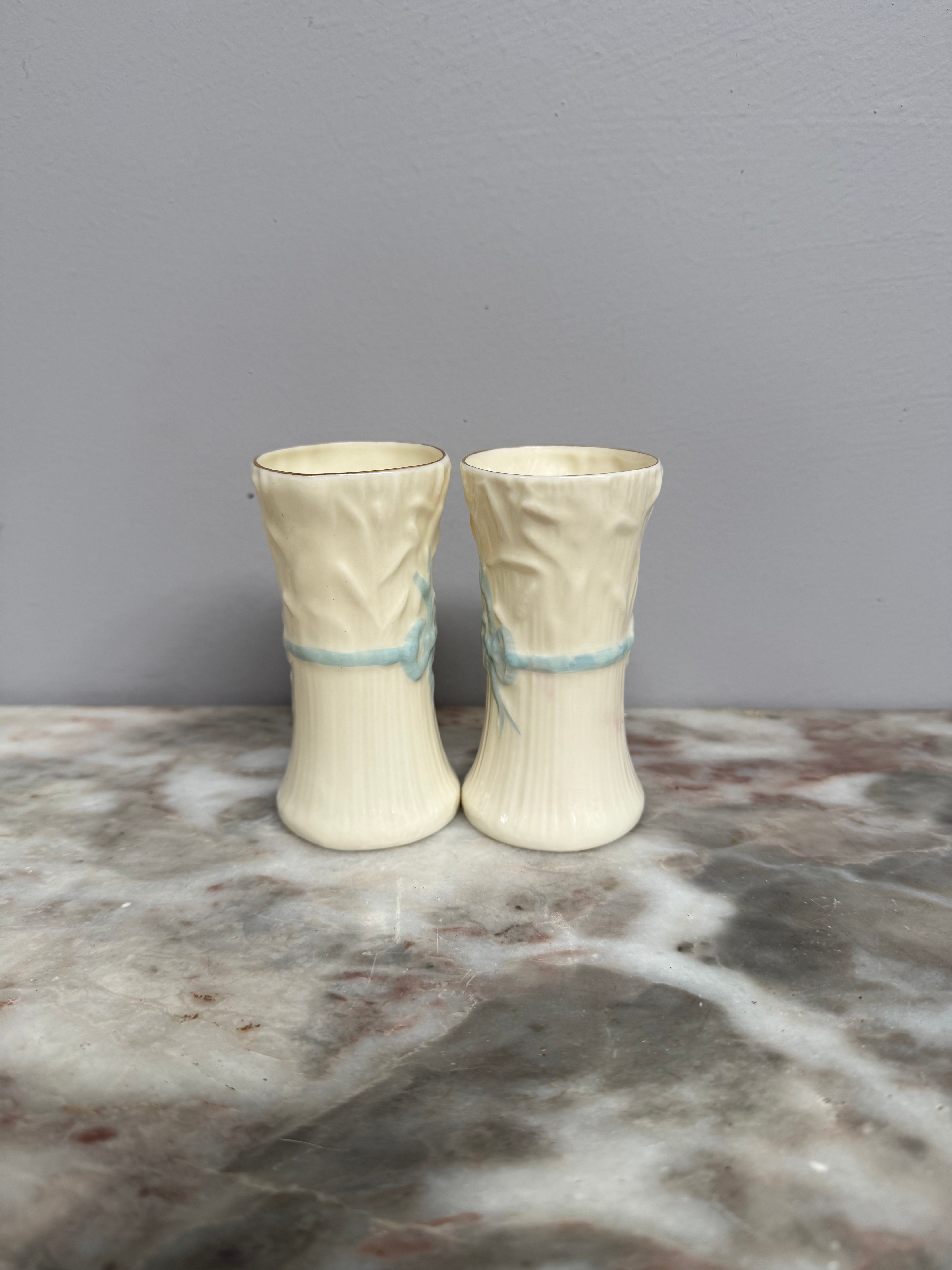 Vintage Pair of Belleek Ireland Bud Vases | Antique & Vintage | Moonee Ponds Antiques | Australia Wide Delivery