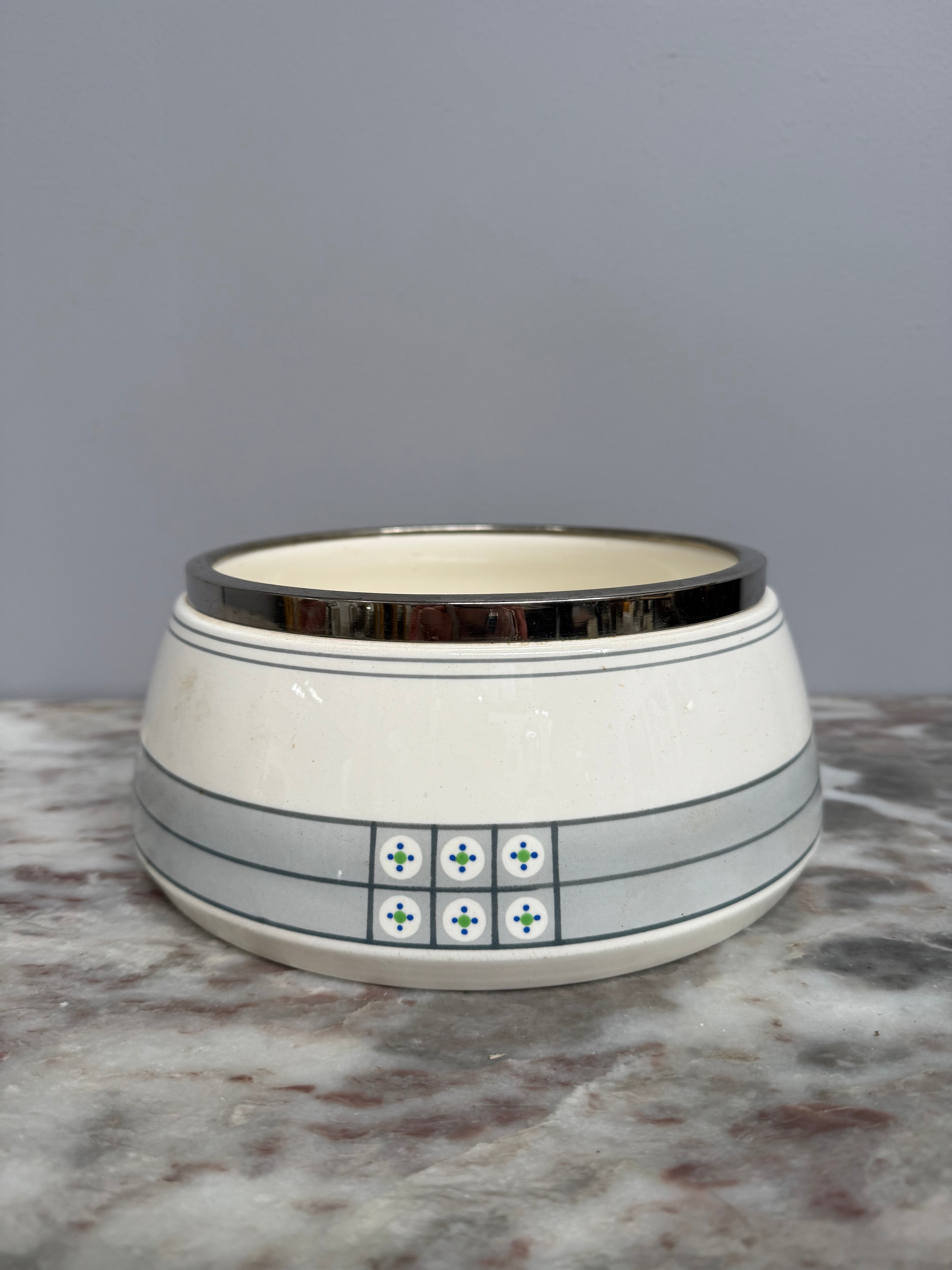 Vintage WMF Art Deco Jugendstil Ceramic/Silver Plated Bowl | Antique & Vintage | Moonee Ponds Antiques | Australia Wide Delivery