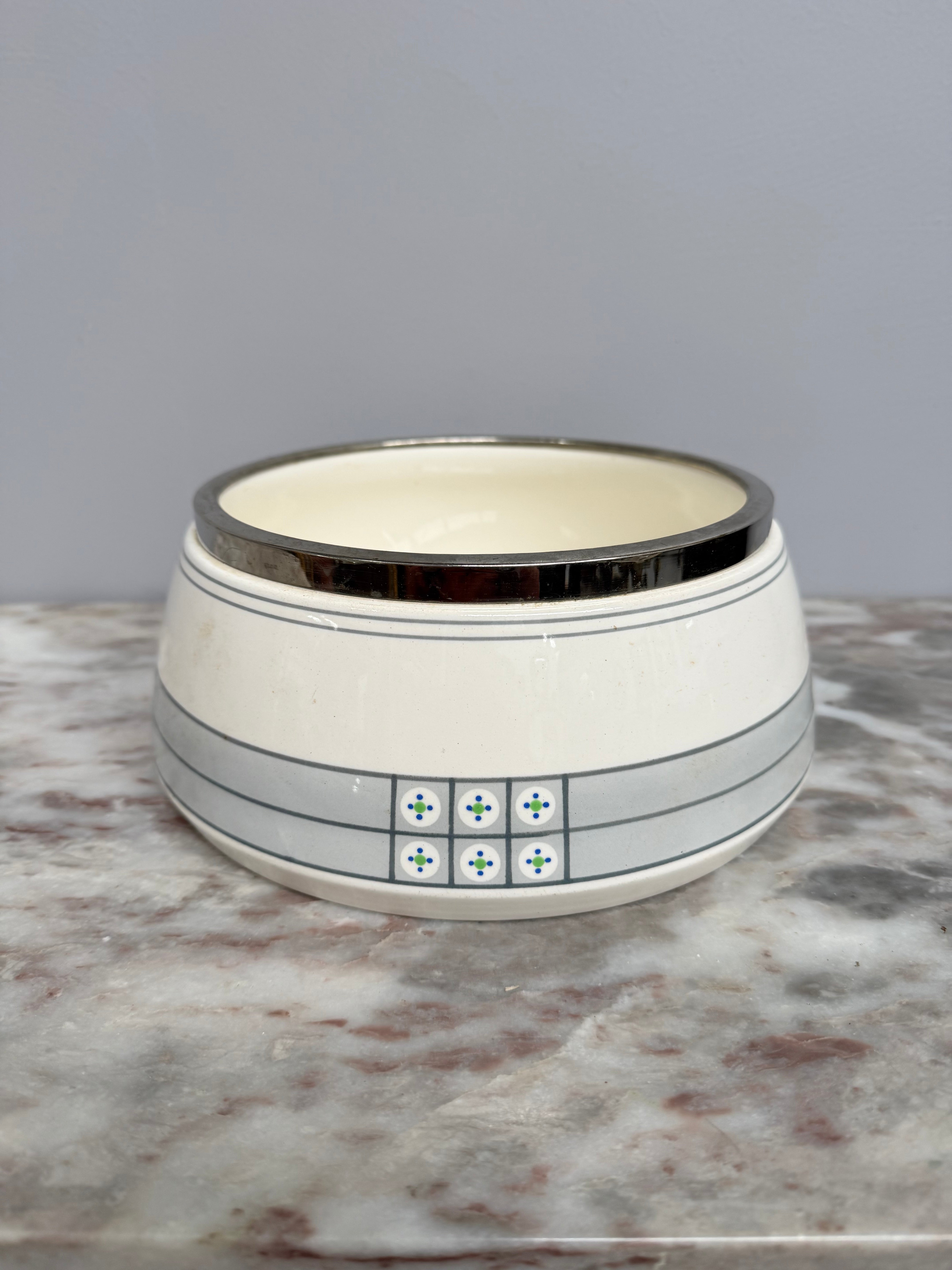 Vintage WMF Art Deco Jugendstil Ceramic/Silver Plated Bowl
