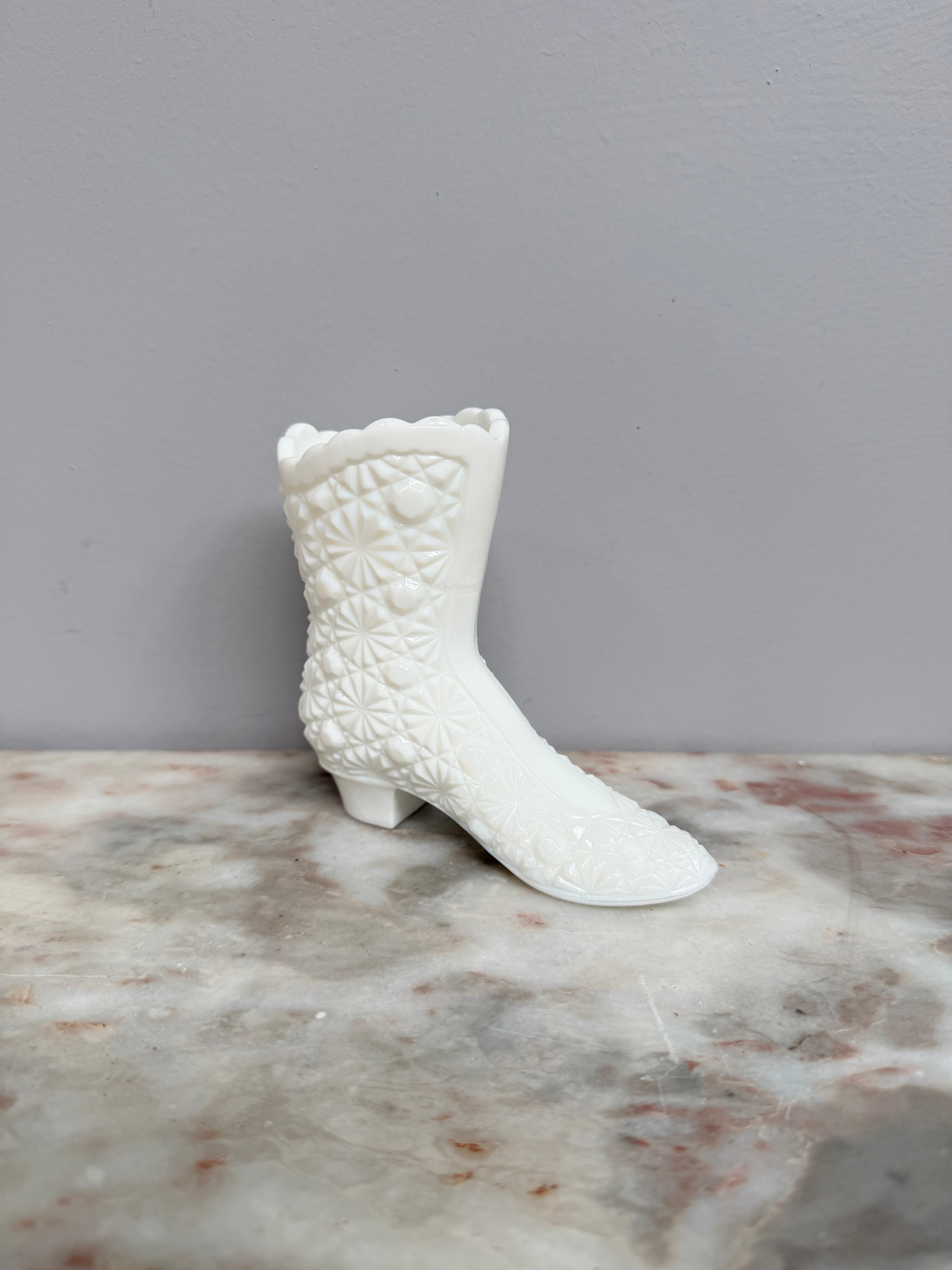 Vintage Fenton Milk Glass Boot/Shoe