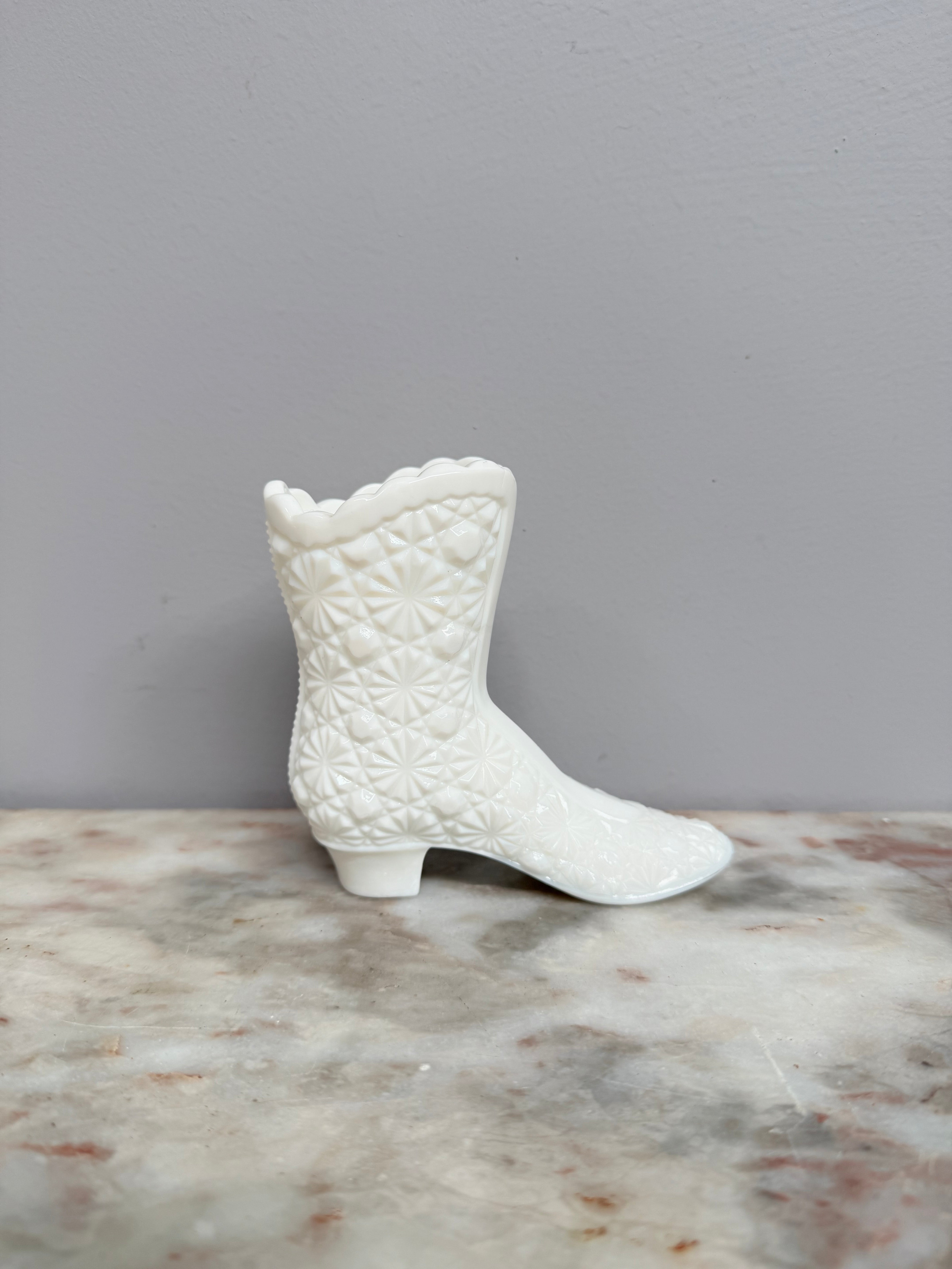 Vintage Fenton Milk Glass Boot/Shoe