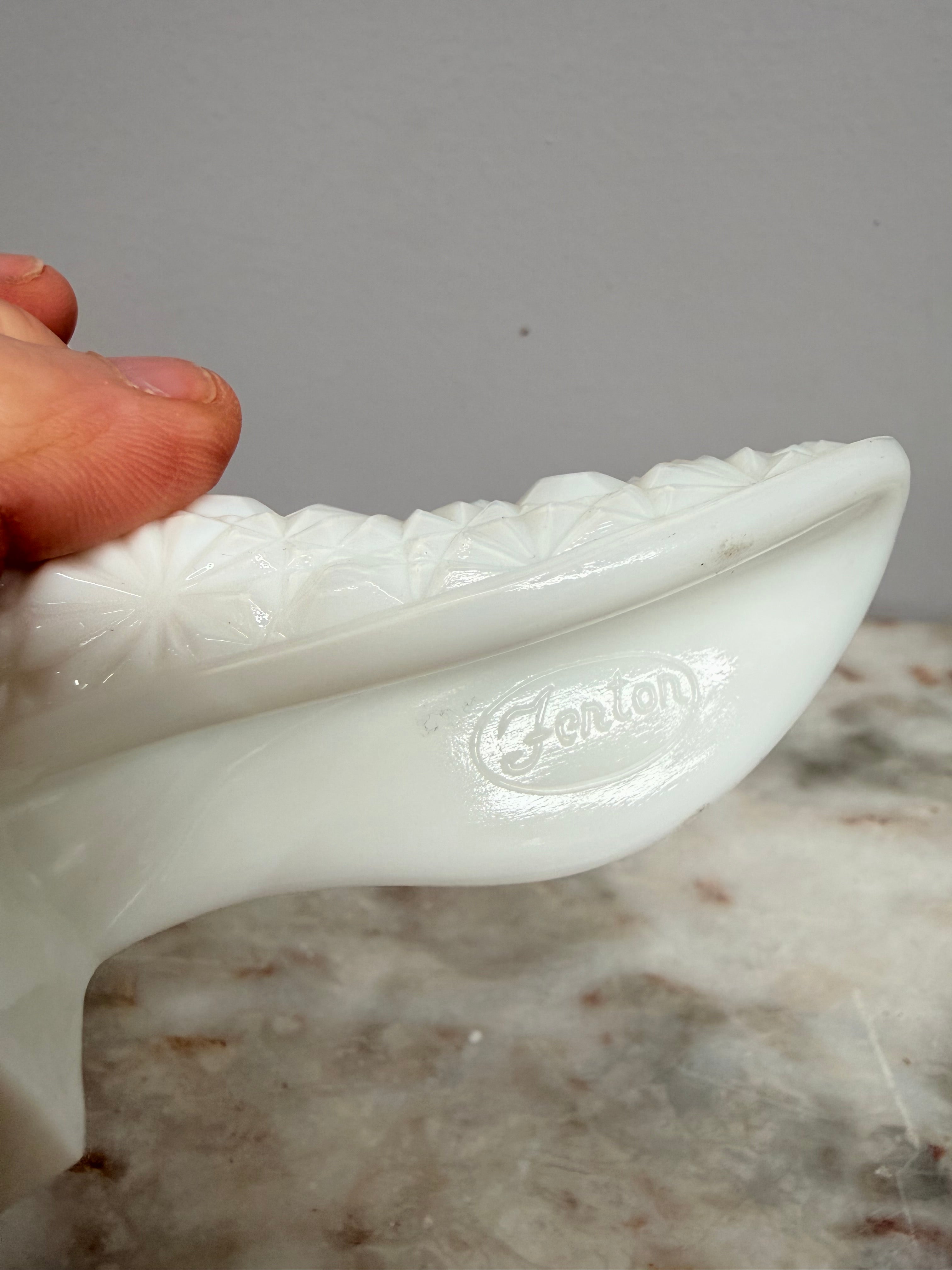 Vintage Fenton Milk Glass Boot/Shoe | Antique & Vintage | Moonee Ponds Antiques | Australia Wide Delivery