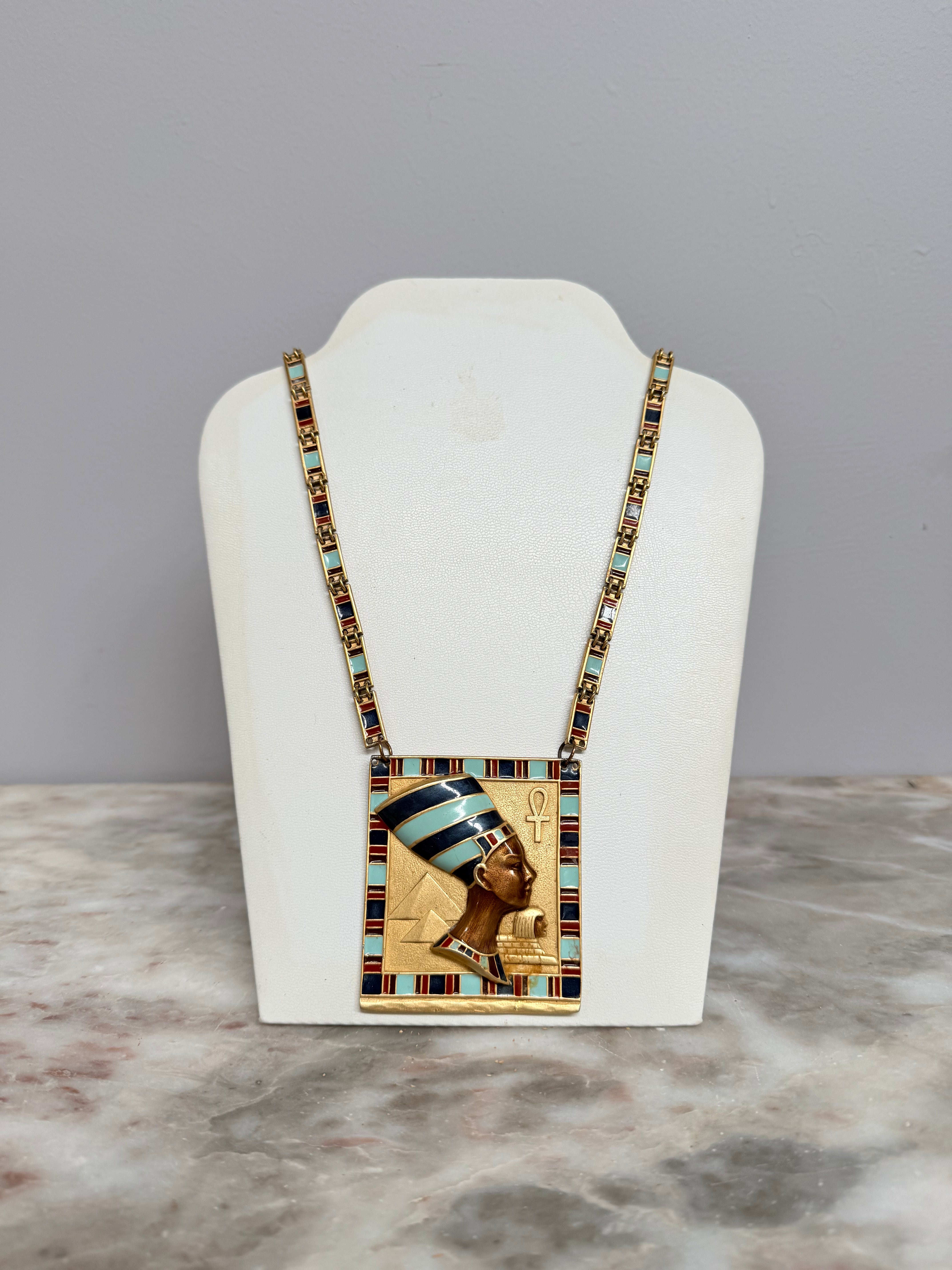 Vintage signed "D'Orlan"Egyptian Revival Necklace (Nefertiti) Pedant | Antique & Vintage | Moonee Ponds Antiques | Australia Wide Delivery