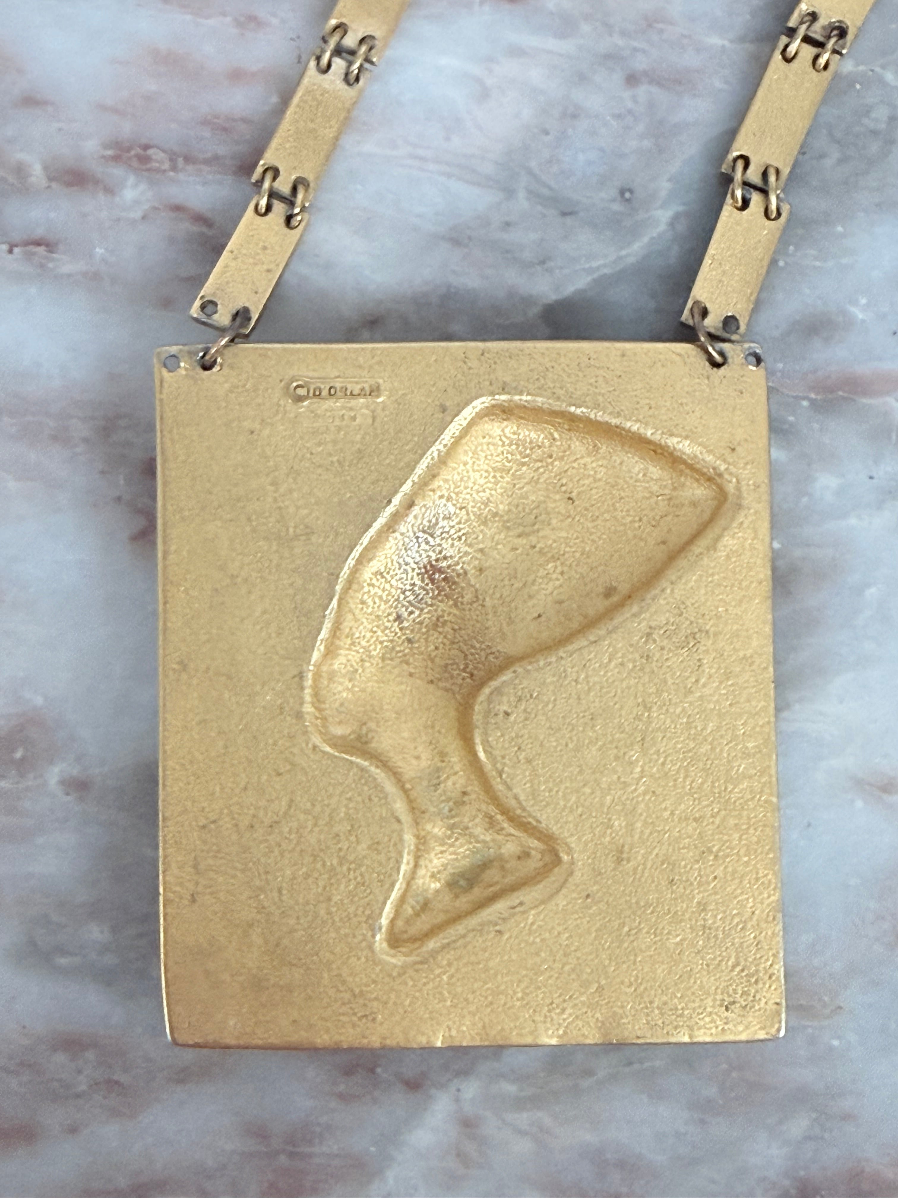 Vintage signed "D'Orlan"Egyptian Revival Necklace (Nefertiti) Pedant | Antique & Vintage | Moonee Ponds Antiques | Australia Wide Delivery