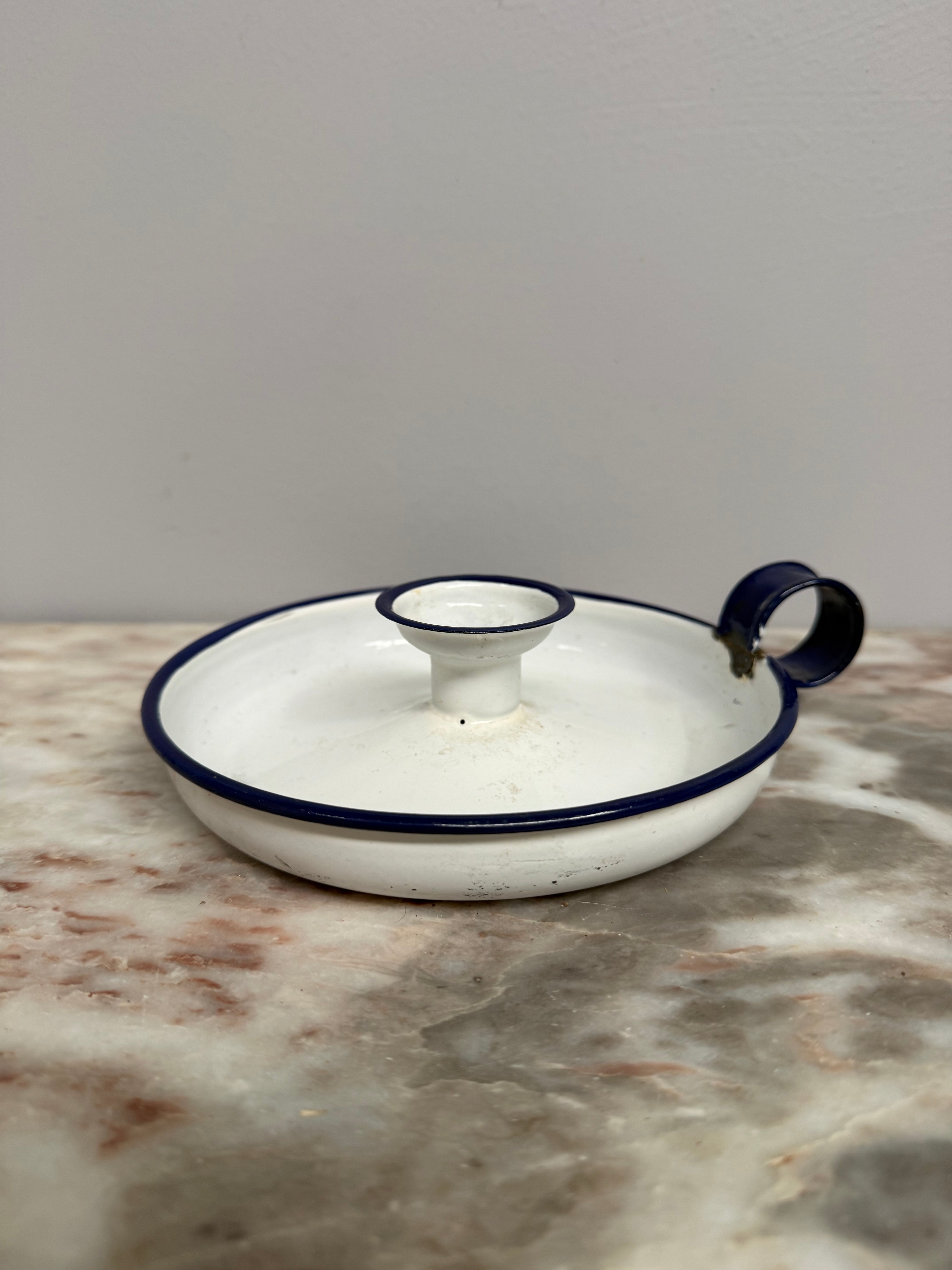 Vintage Enamel Chamber Candle Holder | Antique & Vintage | Moonee Ponds Antiques | Australia Wide Delivery