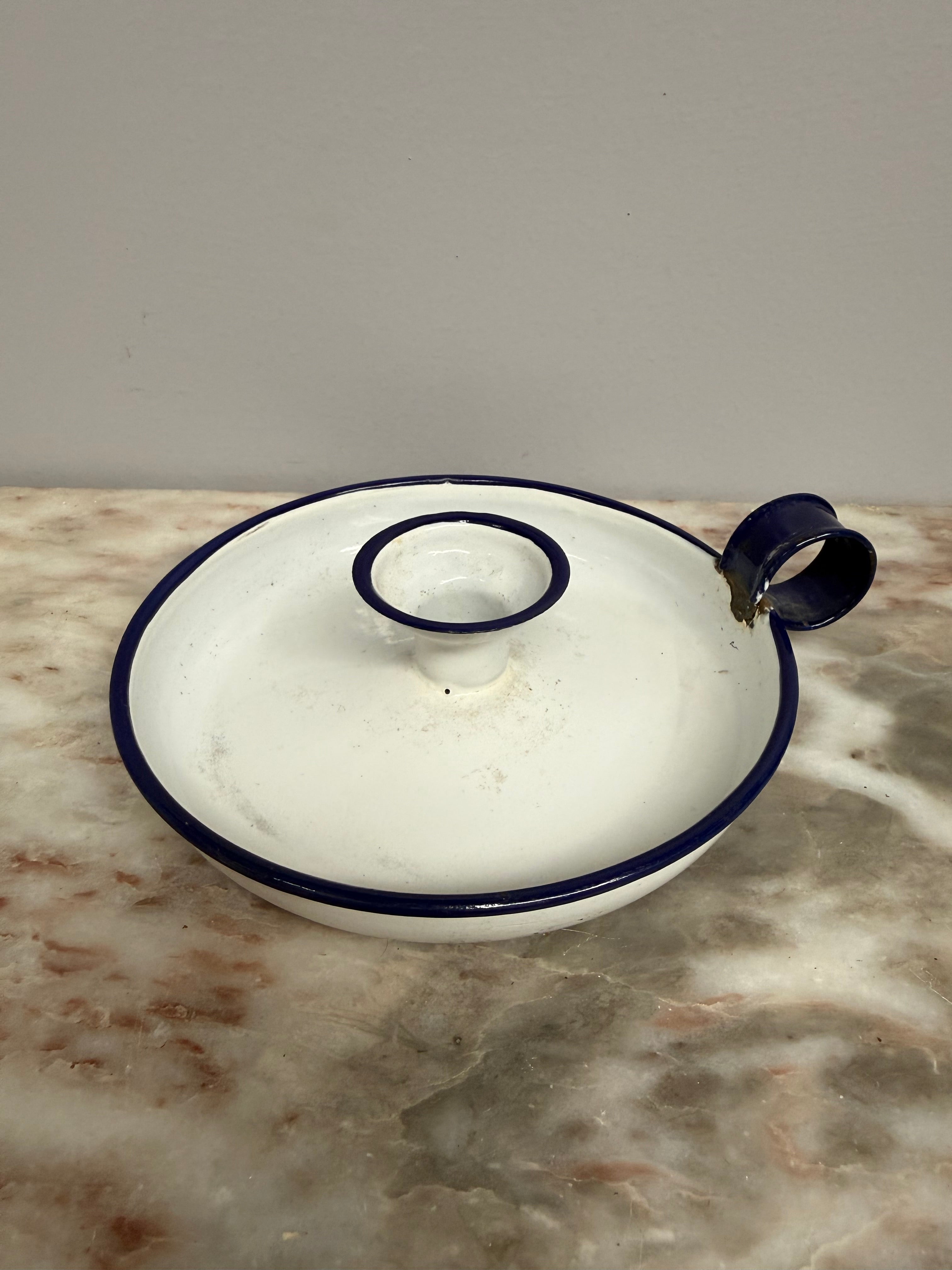Vintage Enamel Chamber Candle Holder | Antique & Vintage | Moonee Ponds Antiques | Australia Wide Delivery