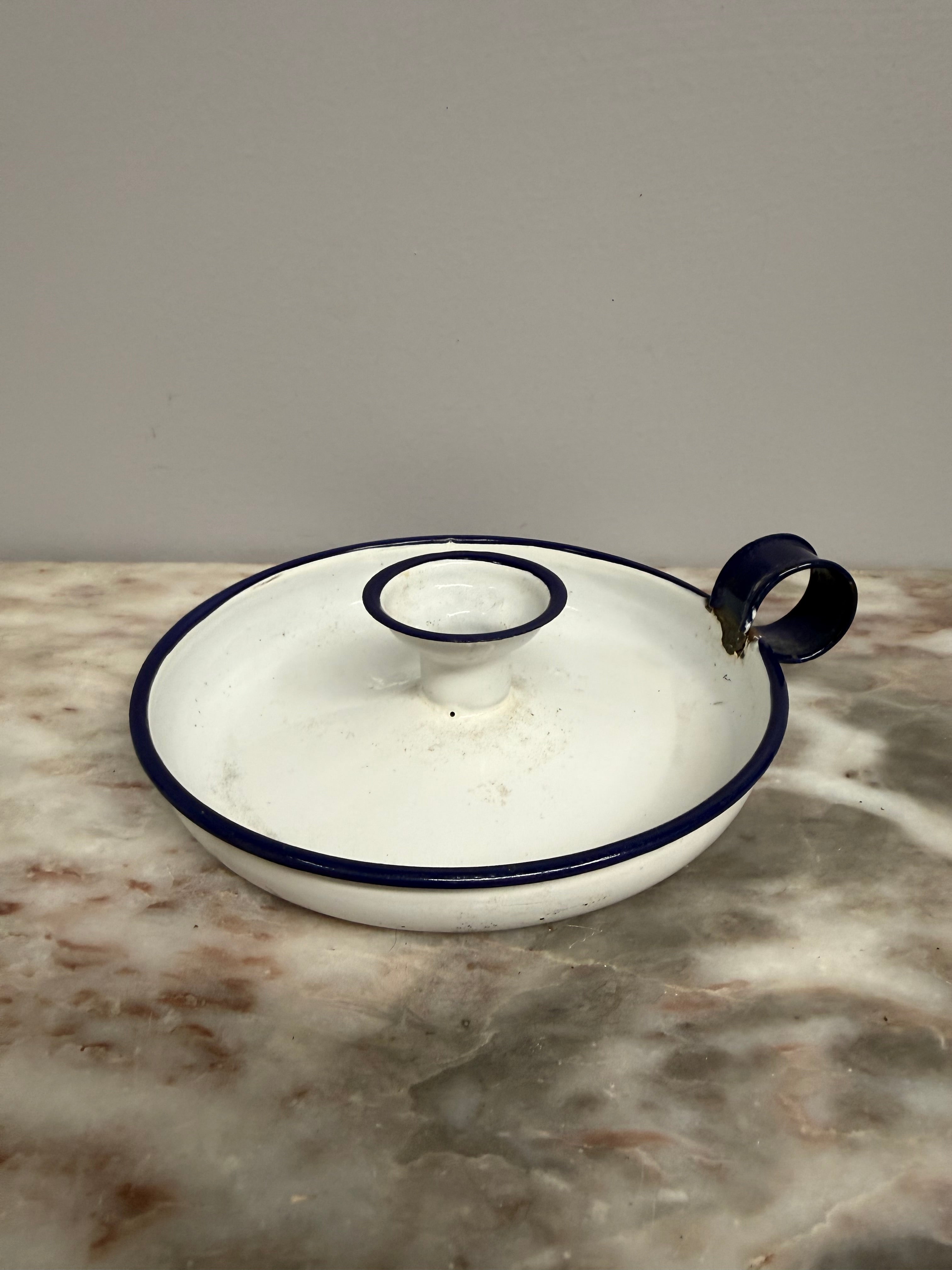 Vintage Enamel Chamber Candle Holder | Antique & Vintage | Moonee Ponds Antiques | Australia Wide Delivery