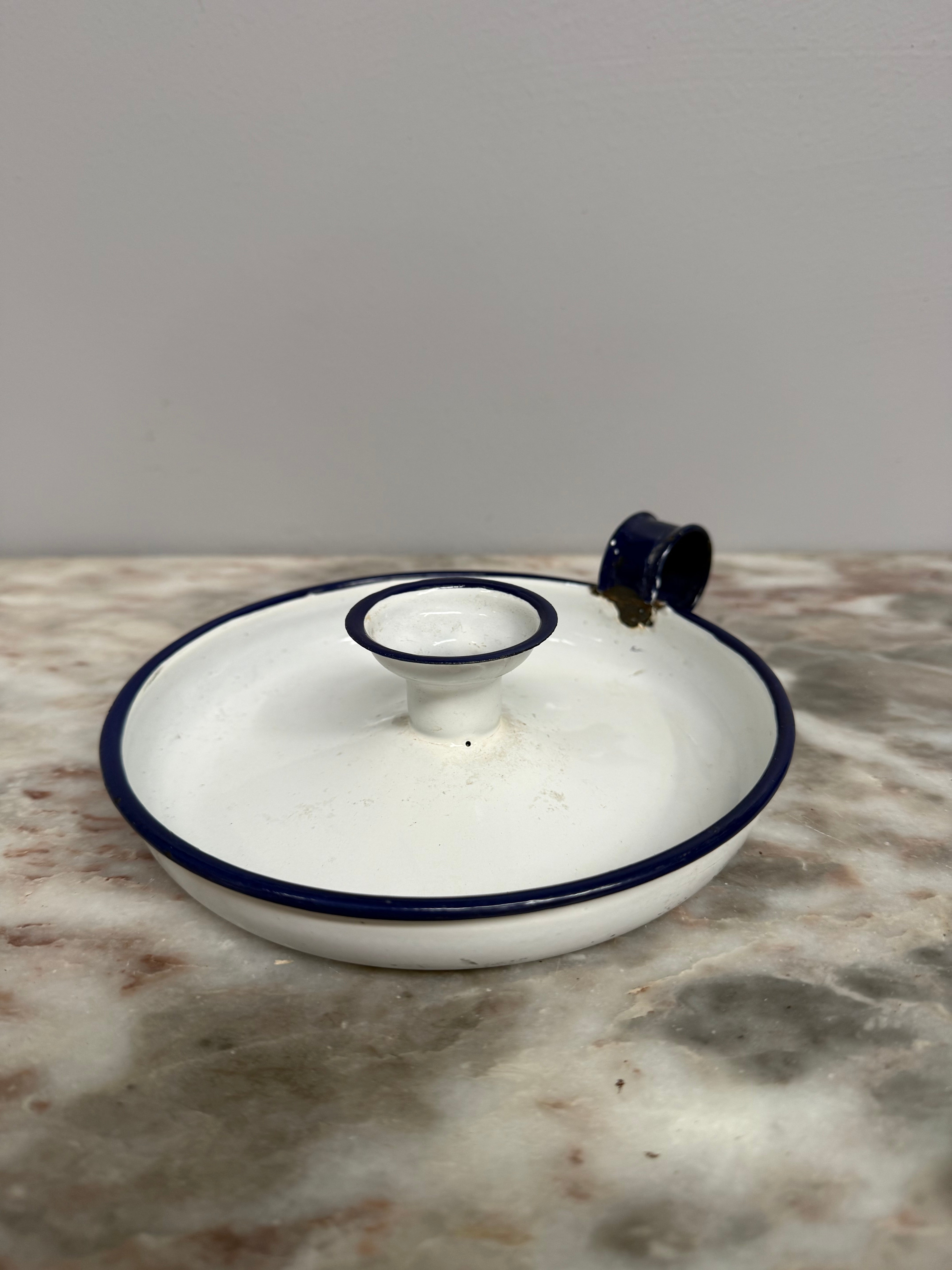 Vintage Enamel Chamber Candle Holder | Antique & Vintage | Moonee Ponds Antiques | Australia Wide Delivery