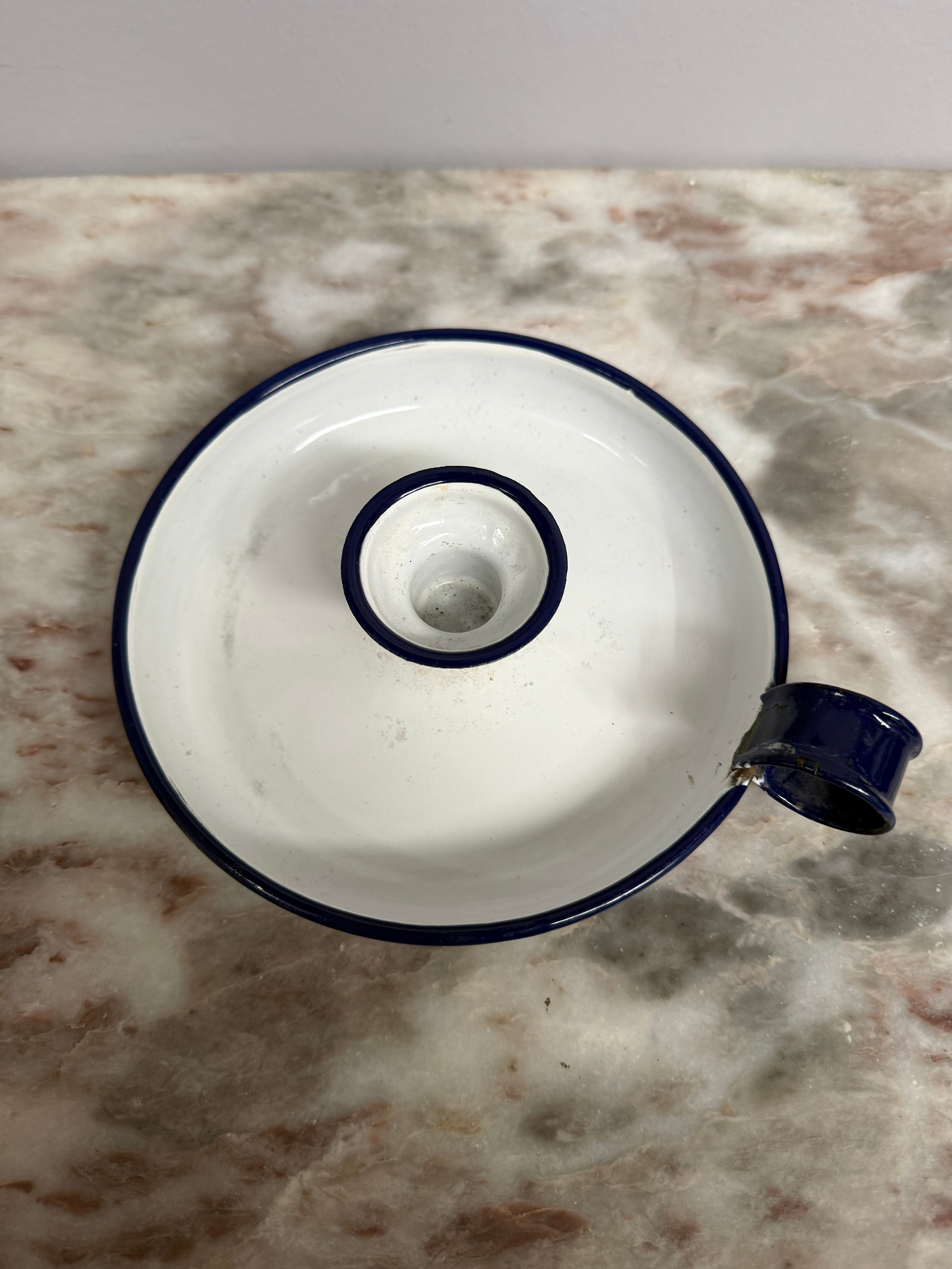 Vintage Enamel Chamber Candle Holder | Antique & Vintage | Moonee Ponds Antiques | Australia Wide Delivery