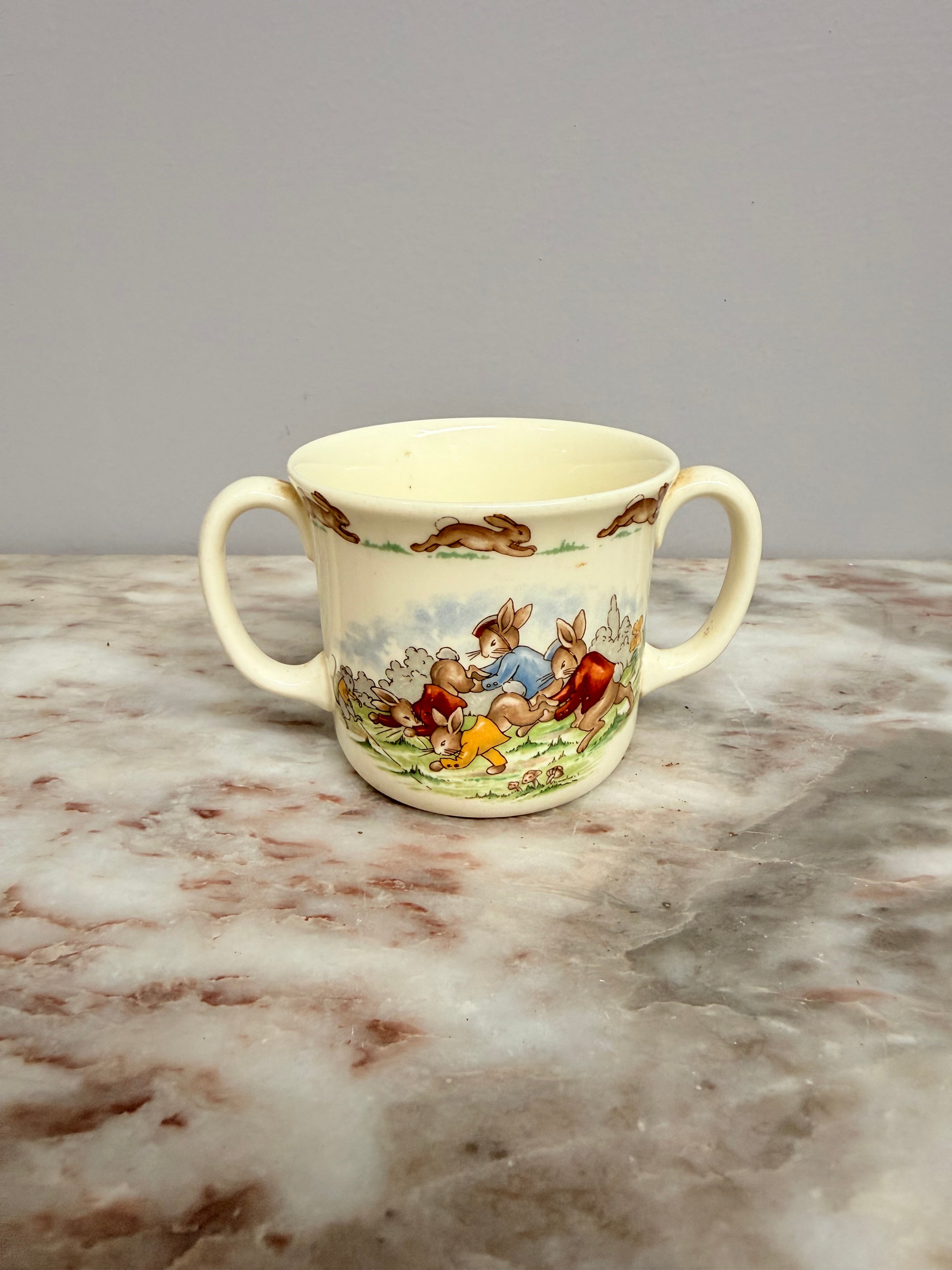 Royal Doulton Vintage Bunnykins Double Handle Mug | Antique & Vintage | Moonee Ponds Antiques | Australia Wide Delivery