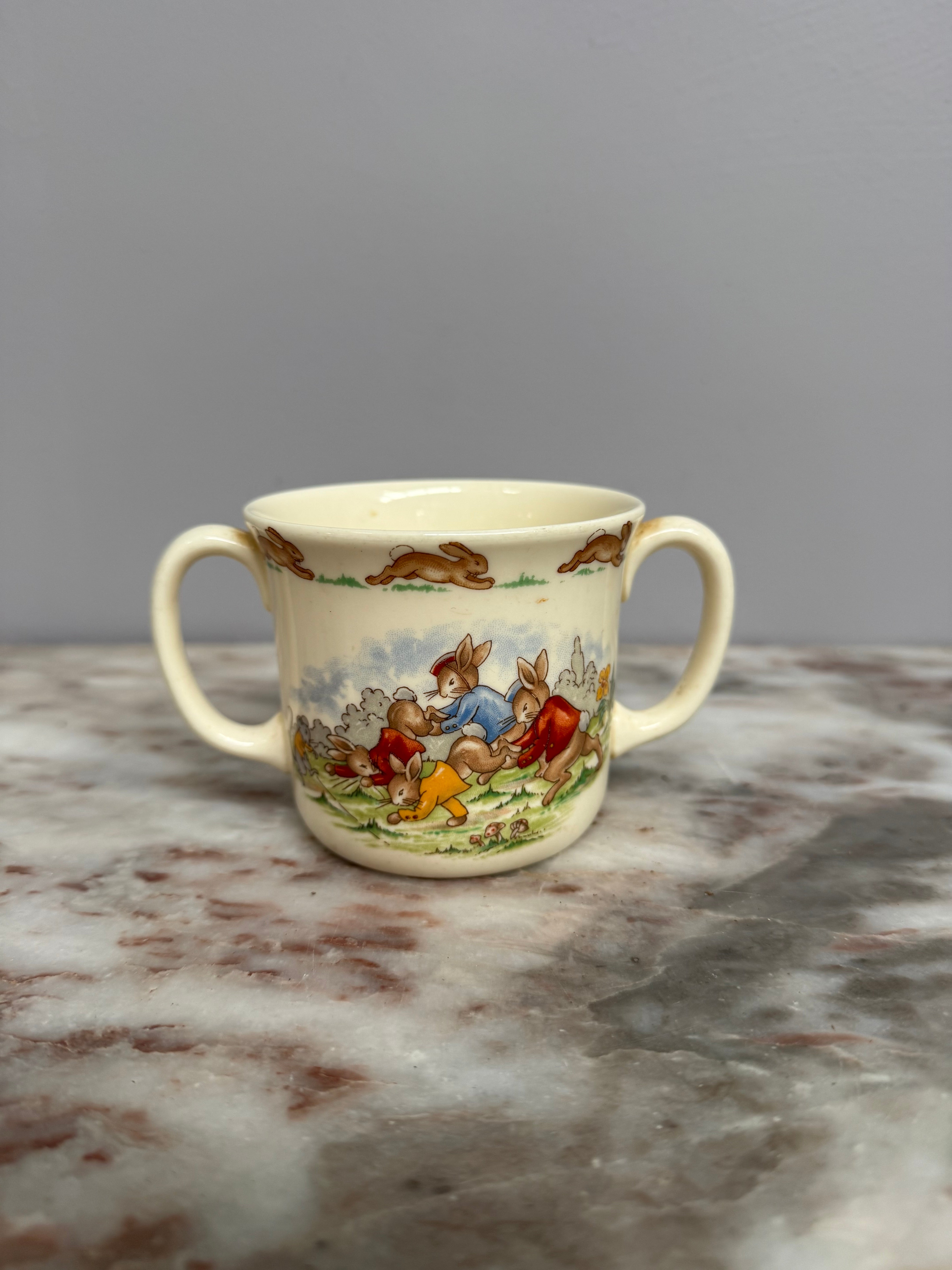 Royal Doulton Vintage Bunnykins Double Handle Mug | Antique & Vintage | Moonee Ponds Antiques | Australia Wide Delivery