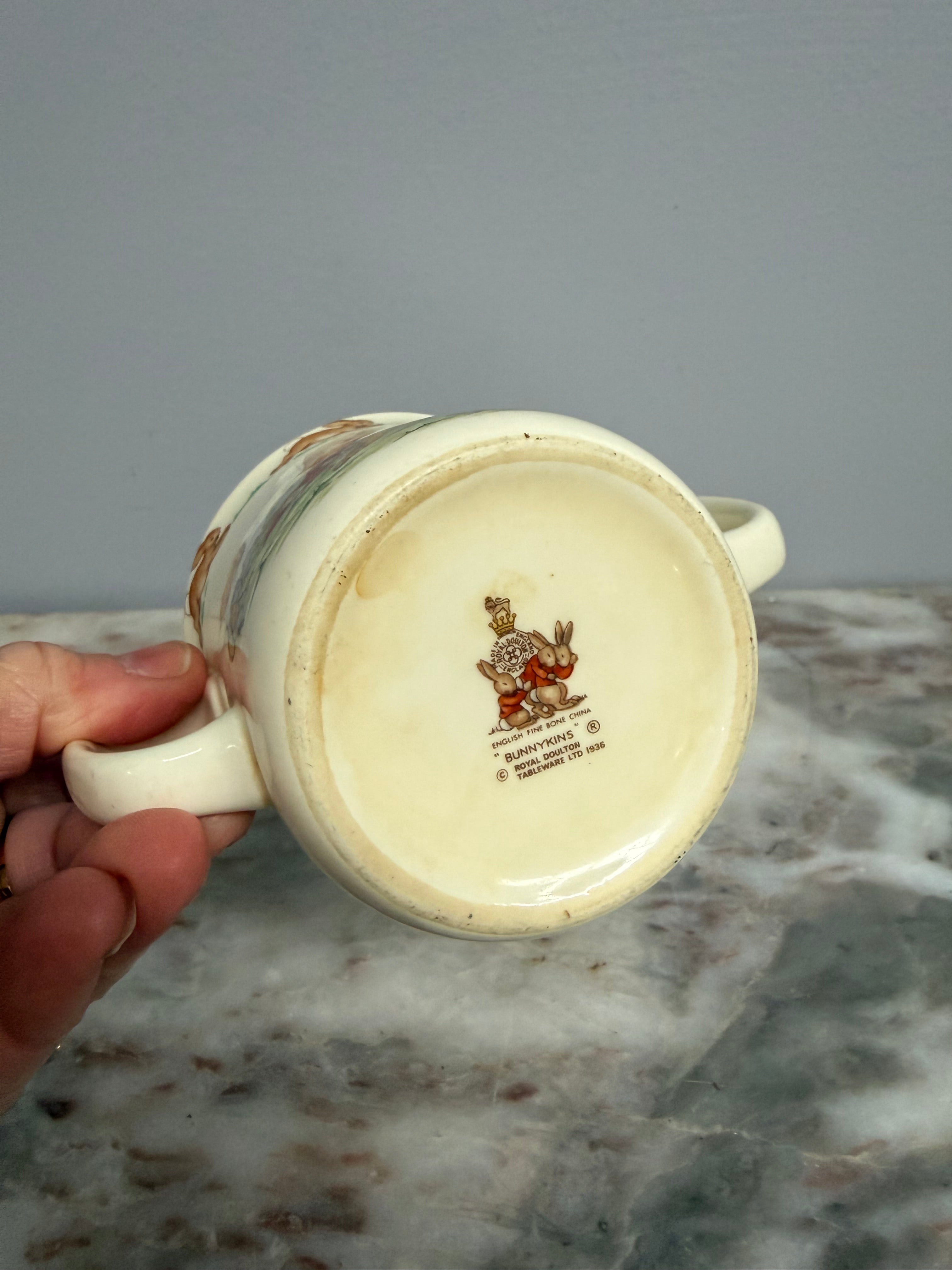 Royal Doulton Vintage Bunnykins Double Handle Mug | Antique & Vintage | Moonee Ponds Antiques | Australia Wide Delivery