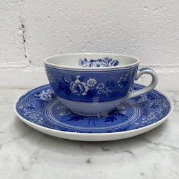 Spode Large Blue & White Cup and Saucer