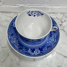 Spode Large Blue & White Cup and Saucer