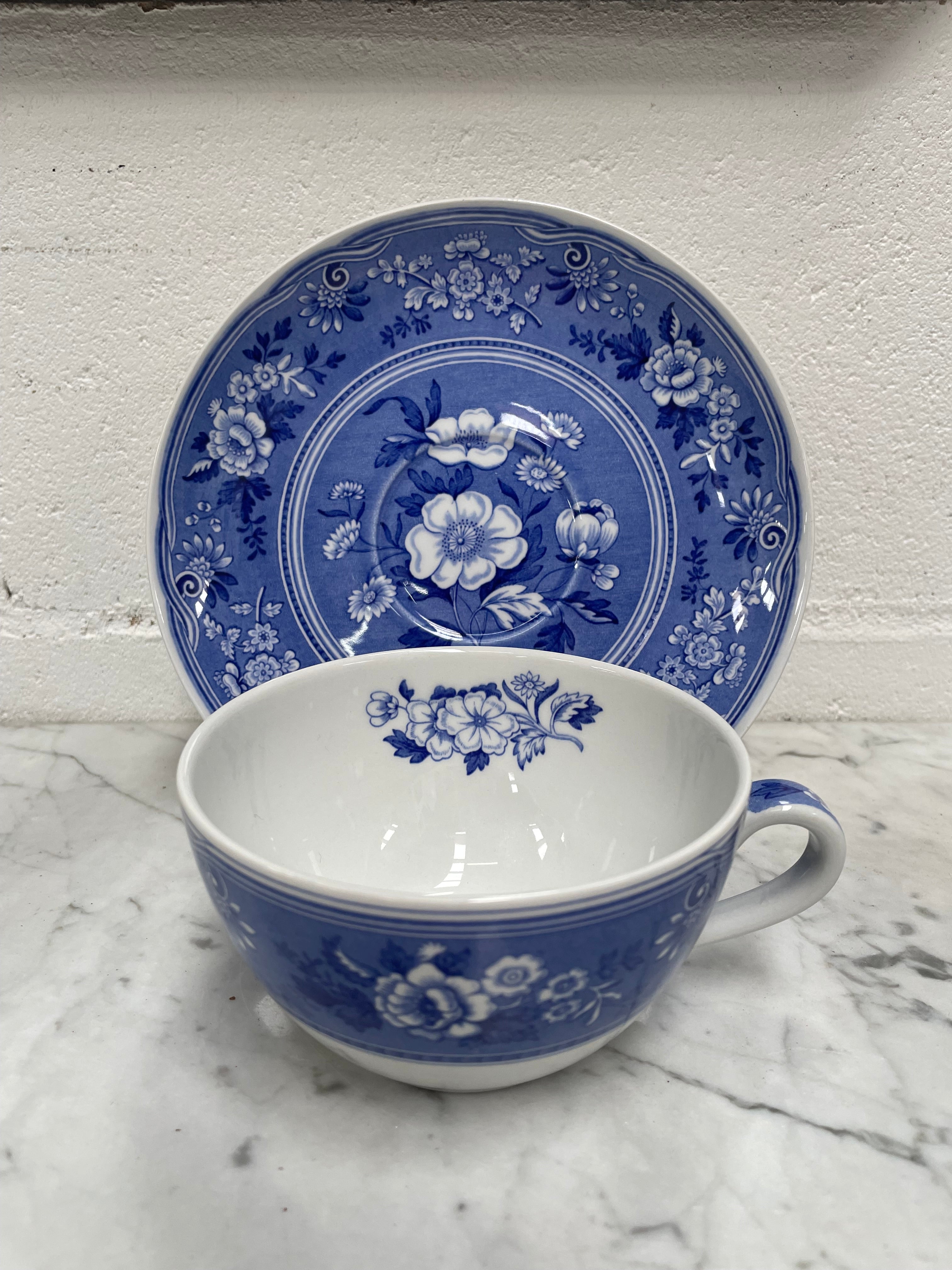 Spode Large Blue & White Cup and Saucer | Antique & Vintage | Moonee Ponds Antiques | Australia Wide Delivery