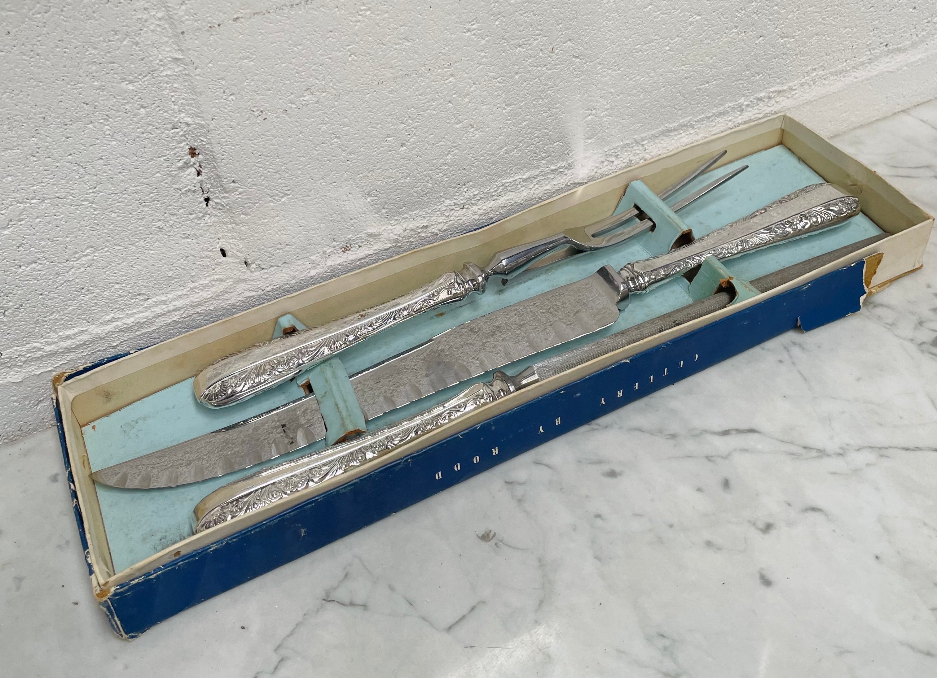 Vintage Boxed Rodd Silver Plate Carving Set | Antique & Vintage | Moonee Ponds Antiques | Australia Wide Delivery