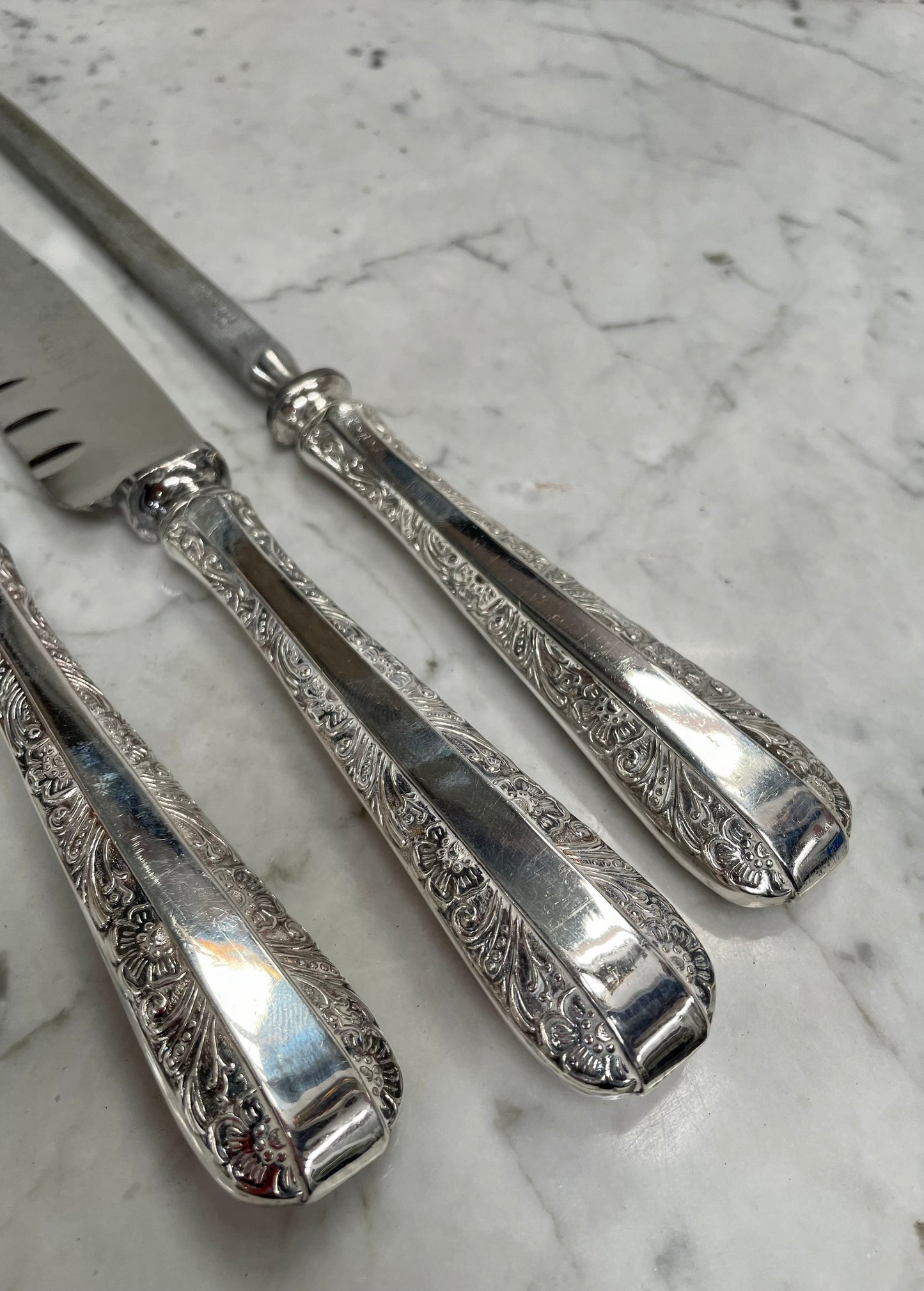 Vintage Boxed Rodd Silver Plate Carving Set