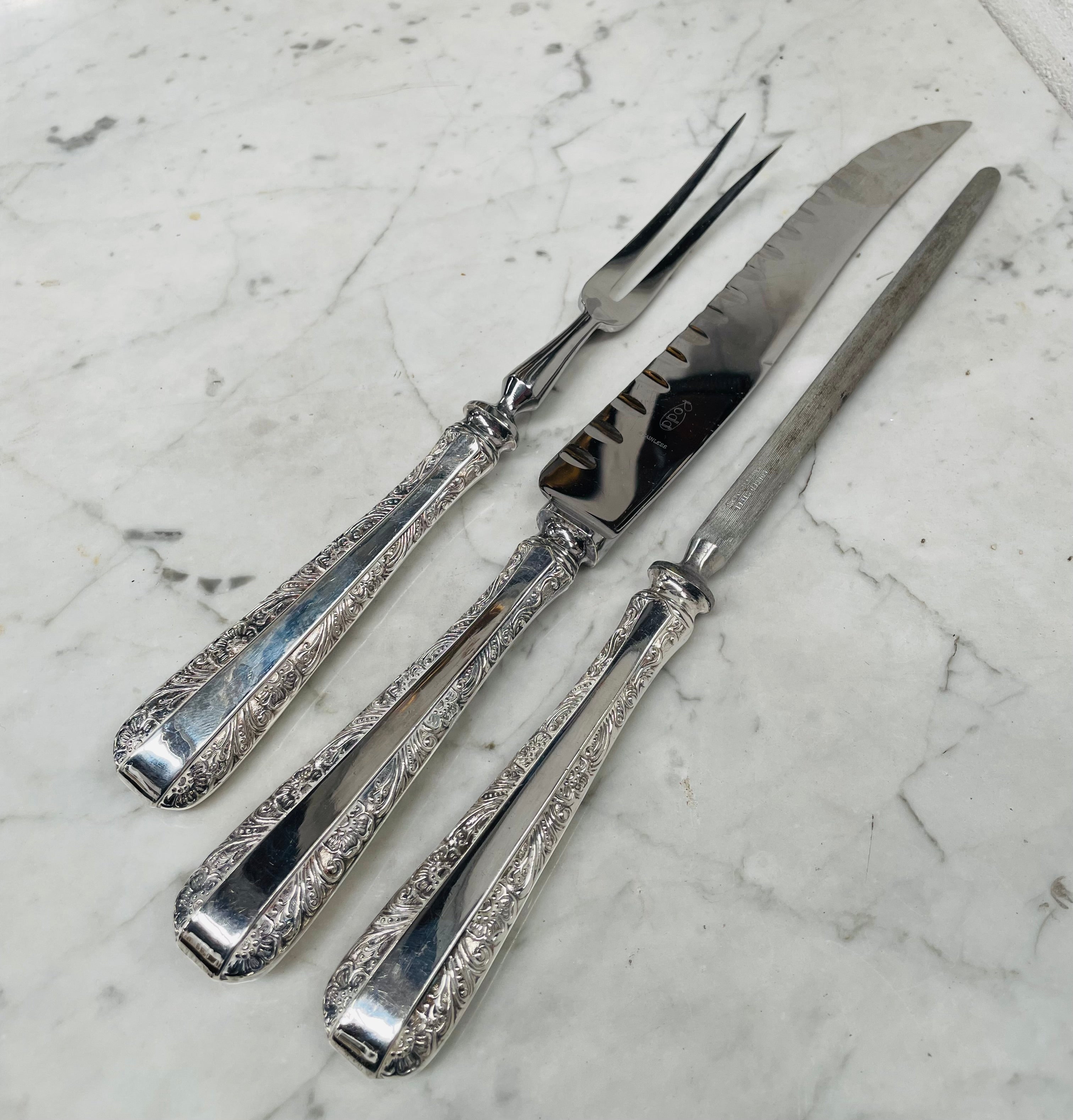 Vintage Boxed Rodd Silver Plate Carving Set