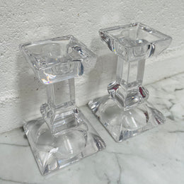 Vintage Pair of Villery & Boch "Siena" Boxed Crystal Candlesticks