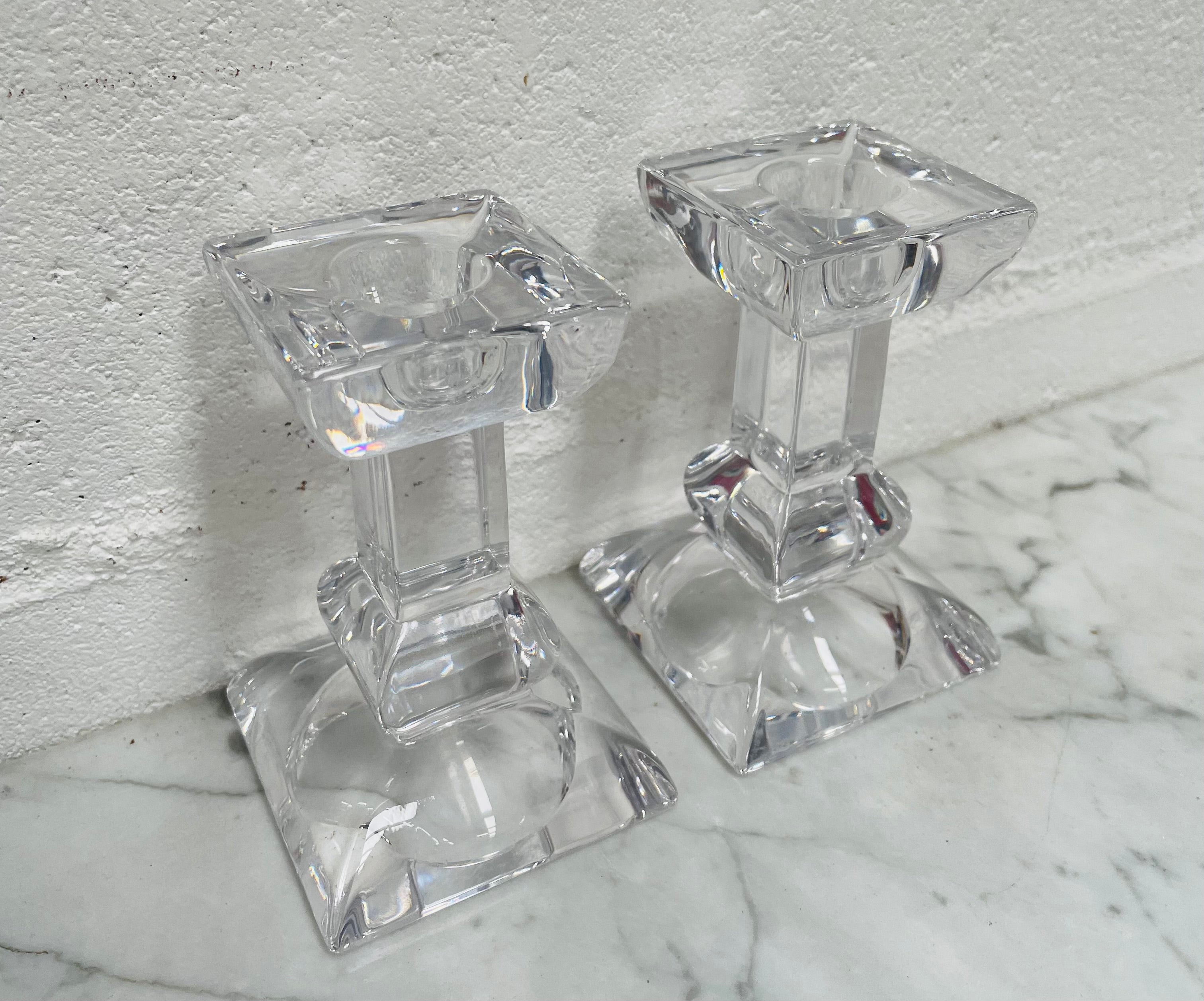 Vintage Pair of Villery & Boch "Siena" Boxed Crystal Candlesticks | Antique & Vintage | Moonee Ponds Antiques | Australia Wide Delivery