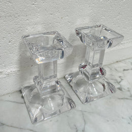 Vintage Pair of Villery & Boch "Siena" Boxed Crystal Candlesticks