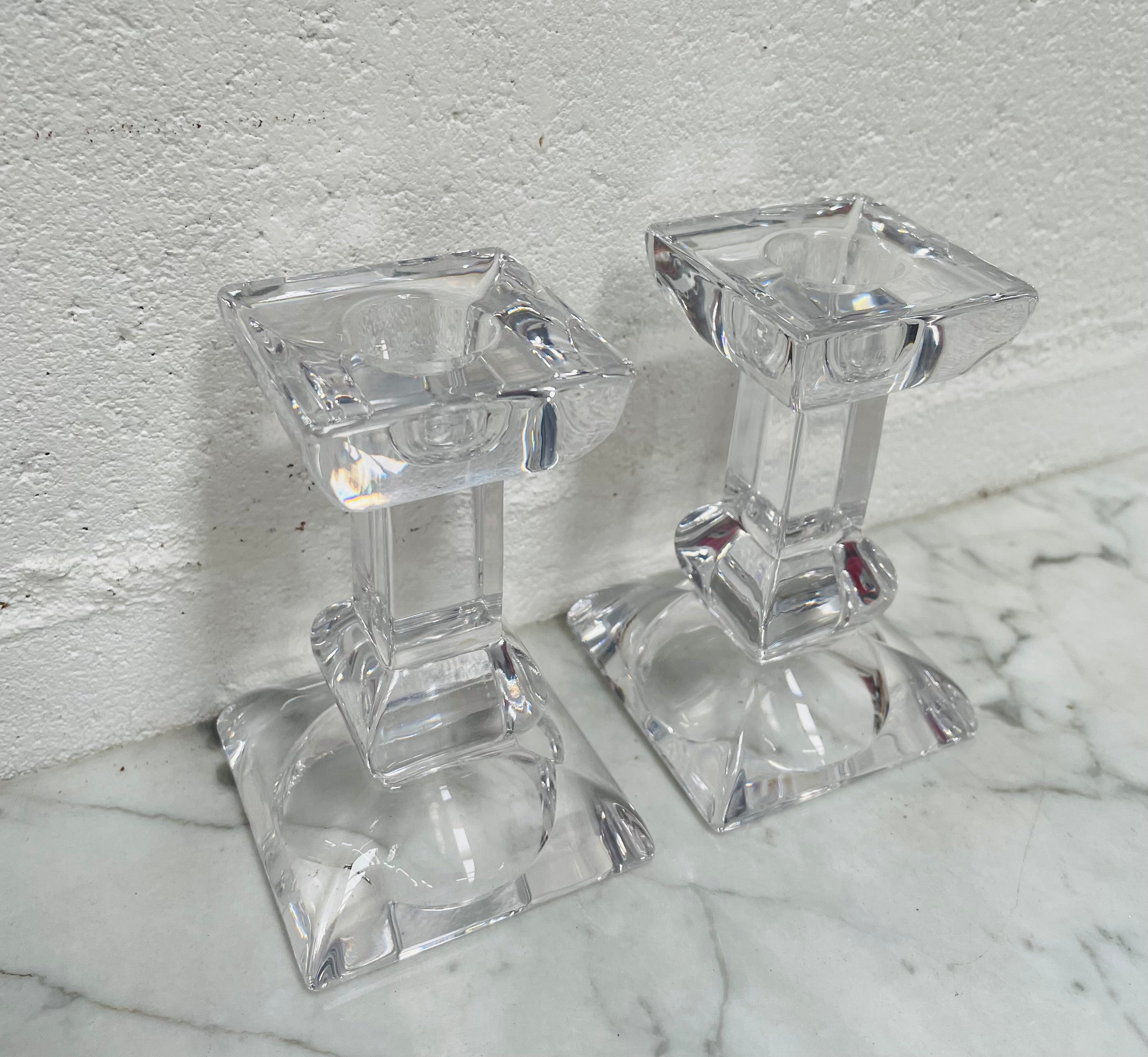 Vintage Pair of Villery & Boch "Siena" Boxed Crystal Candlesticks | Antique & Vintage | Moonee Ponds Antiques | Australia Wide Delivery