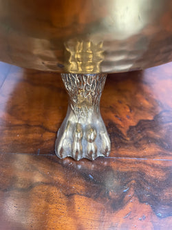 Vintage Brass & Copper Jardinière With Lions Head On Lion Legs | Antique & Vintage | Moonee Ponds Antiques | Australia Wide Delivery