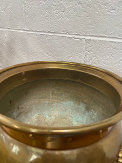 Vintage Brass & Copper Planter With Lions Head On Lion Legs | Antique & Vintage | Moonee Ponds Antiques | Australia Wide Delivery