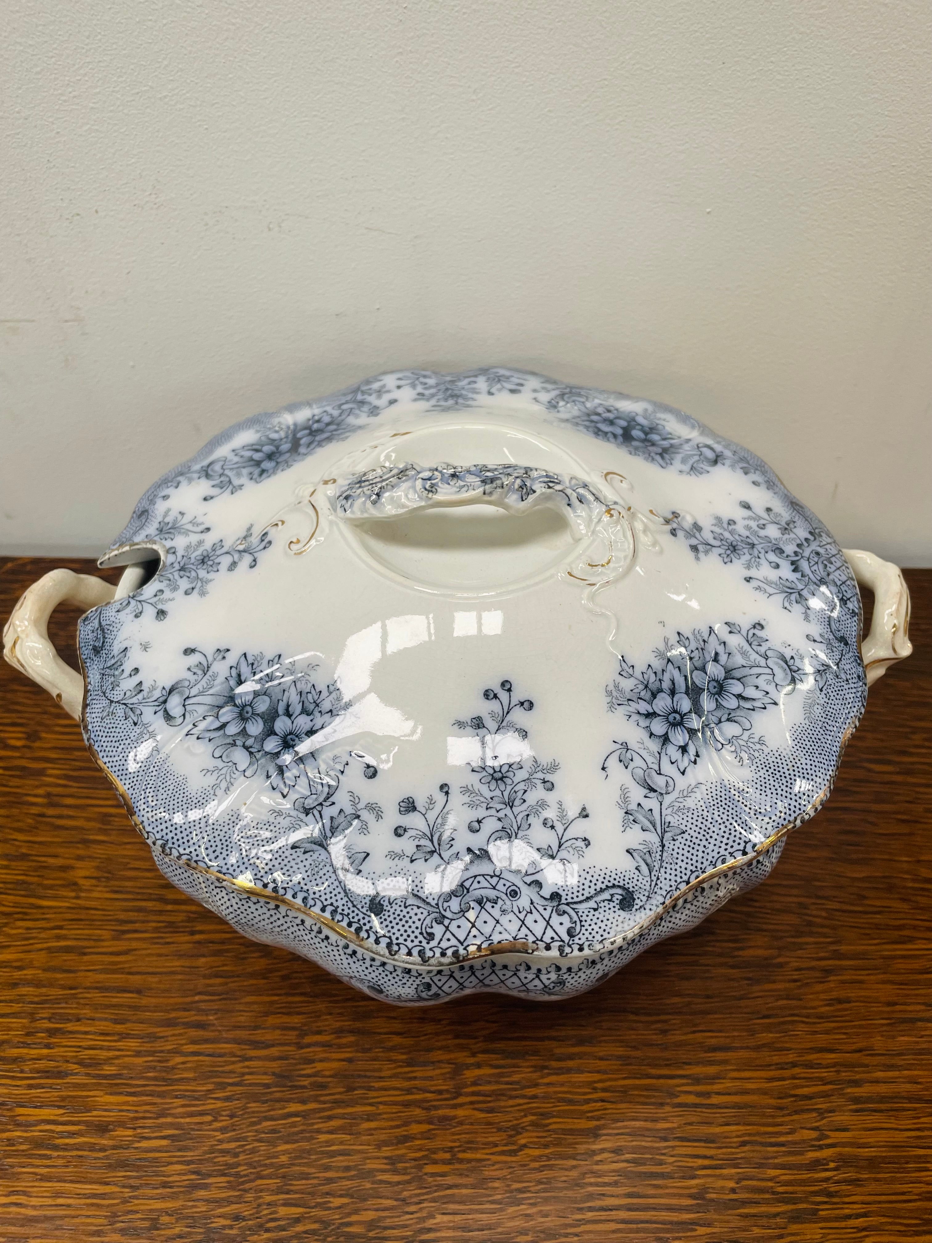 Staffordshire England Blue/White Tureen | Antique & Vintage | Moonee Ponds Antiques | Australia Wide Delivery