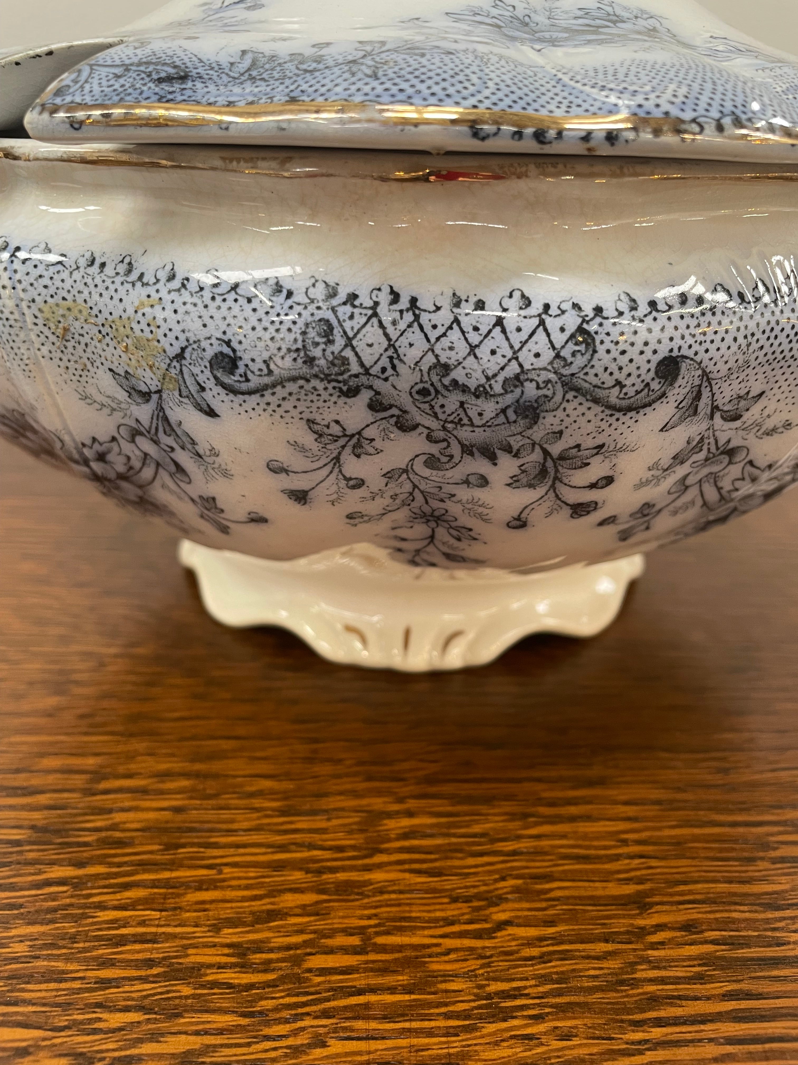 Staffordshire England Blue/White Tureen | Antique & Vintage | Moonee Ponds Antiques | Australia Wide Delivery