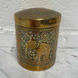 Vintage Lidded Indian Brass Container