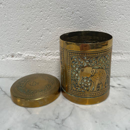Vintage Lidded Indian Brass Container