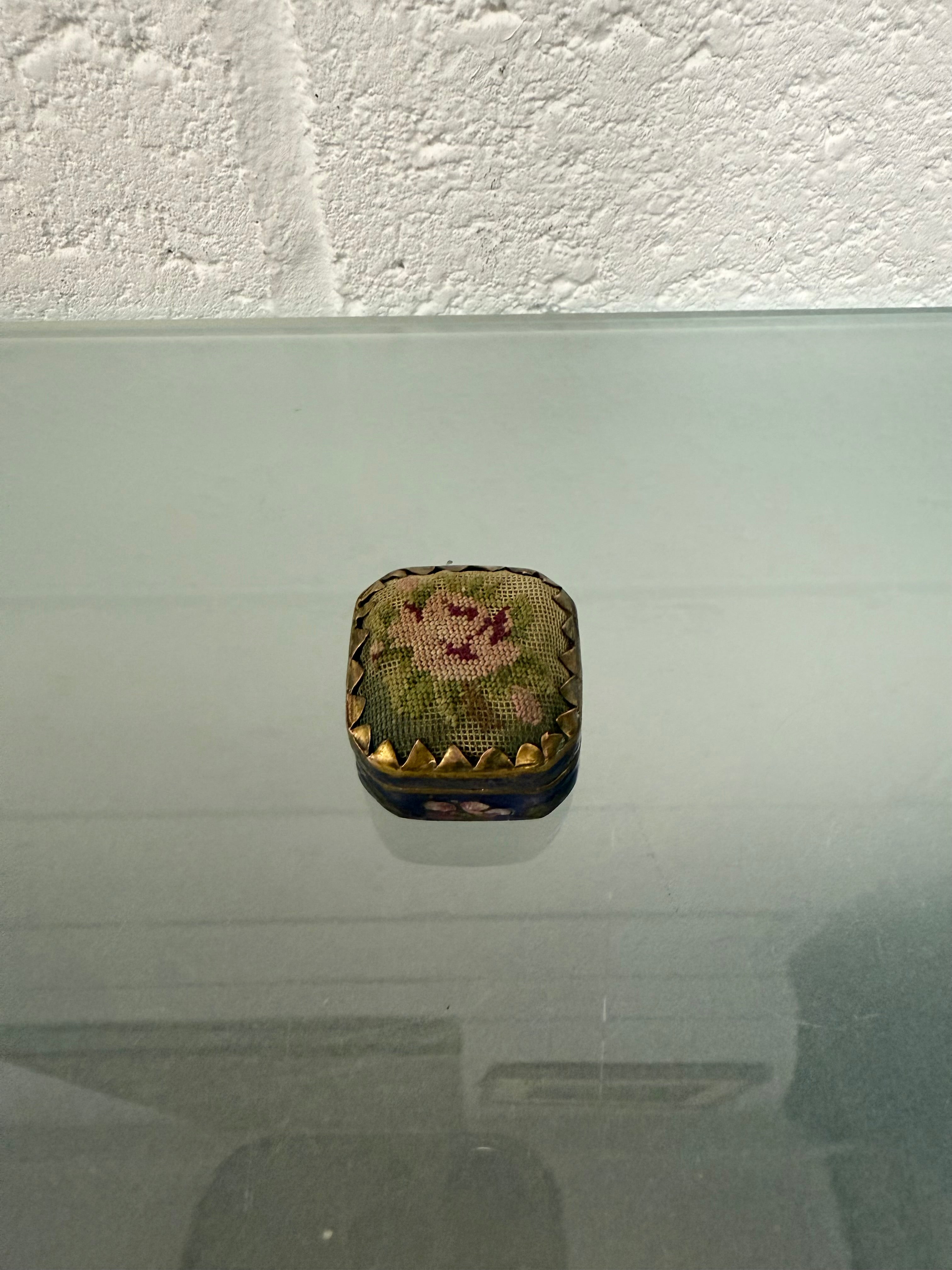Antique Champleve Enamel Petit Point Trinket Box | Antique & Vintage | Moonee Ponds Antiques | Australia Wide