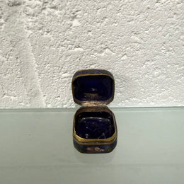 Antique Champleve Enamel Petit Point Trinket Box