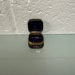Antique Champleve Enamel Petit Point Trinket Box