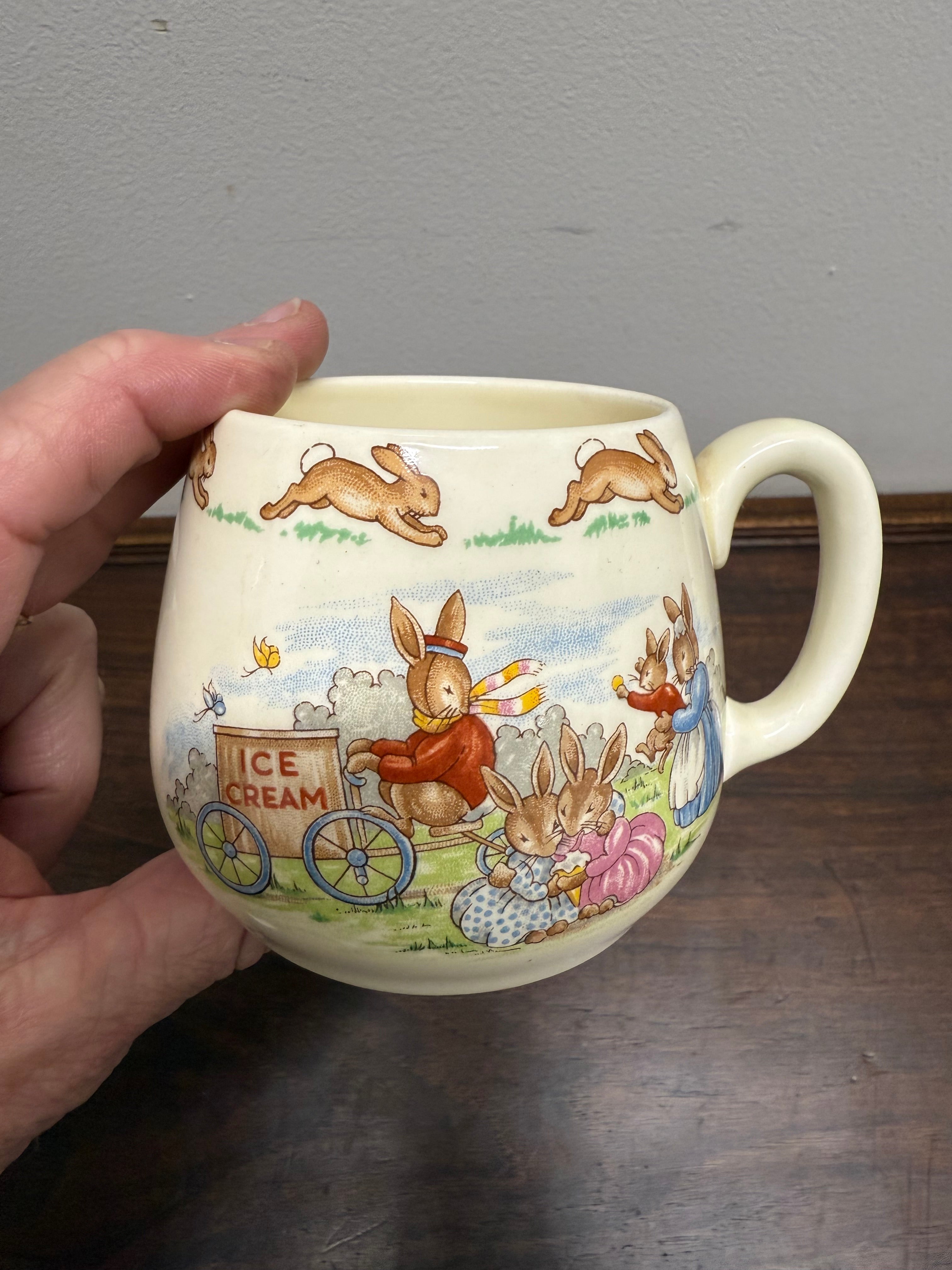 Royal Doulton Bunnykins "Ice Cream Seller" Mug | Antique & Vintage | Moonee Ponds Antiques | Australia Wide Delivery