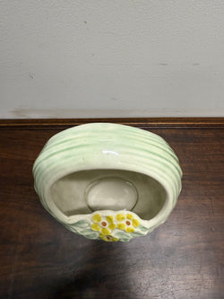 Vintage Huntley Hand Painted Basket Vase | Antique & Vintage | Moonee Ponds Antiques | Australia Wide Delivery