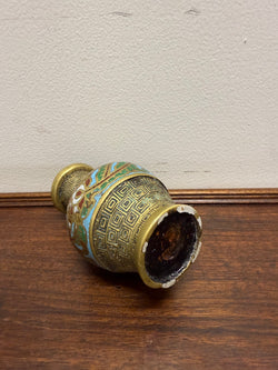Chinese Champlevé & Cloisonne Enamel Brass Vase | Antique & Vintage | Moonee Ponds Antiques | Australia Wide Delivery