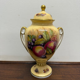 Aynsley Double Handled Lidded Orchard Gold Urn