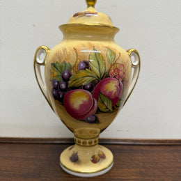 Aynsley Double Handled Lidded Orchard Gold Urn