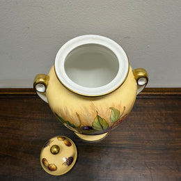 Aynsley Double Handled Lidded Orchard Gold Urn
