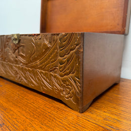 Antique Carved Camphor Wood Chest Ideal Jewellery Box