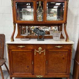 Stunning Belle Epoque French Marble Top Buffet/ Sideboard